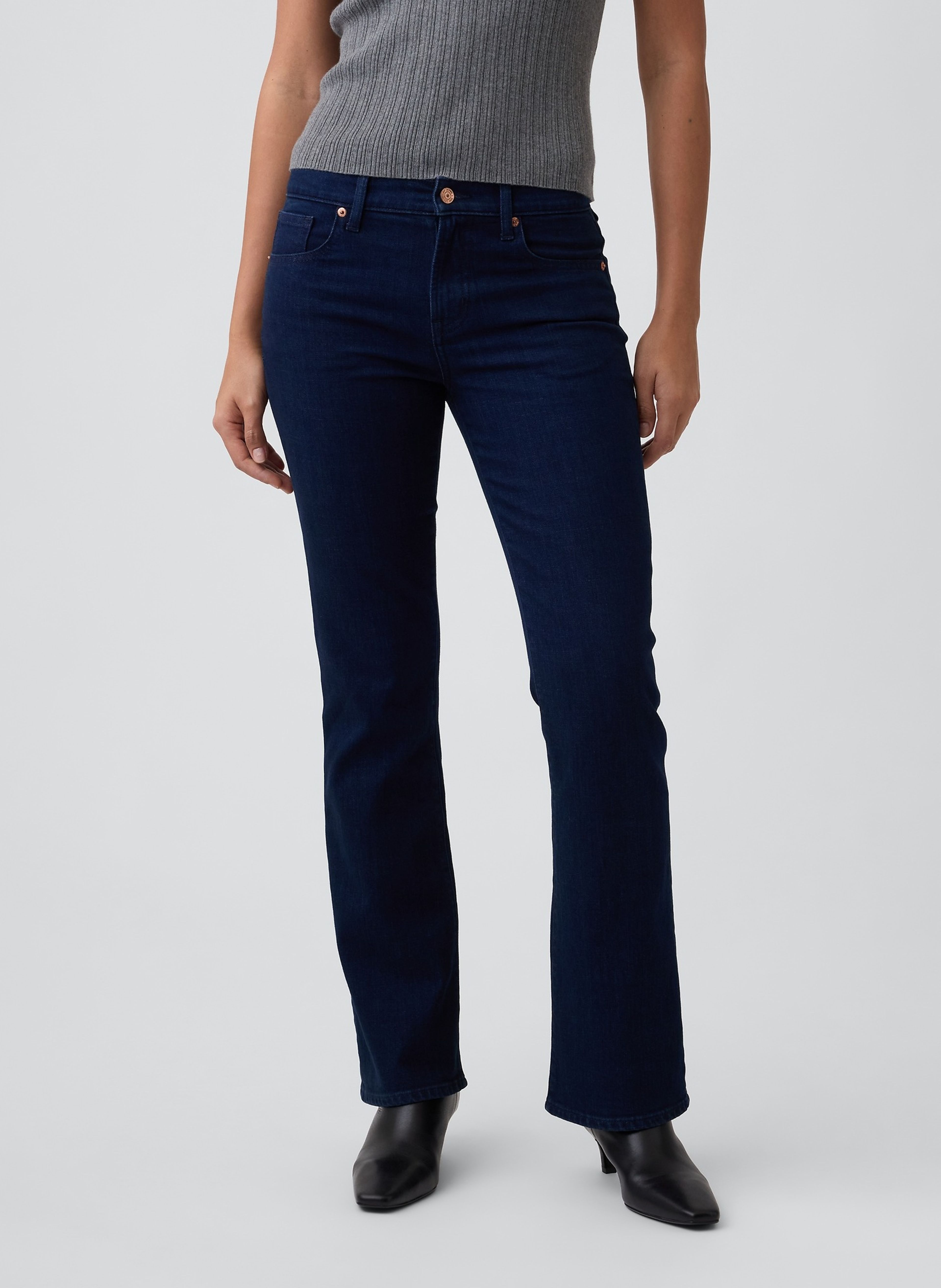 Mid Rise Bootcut Jeans - 002