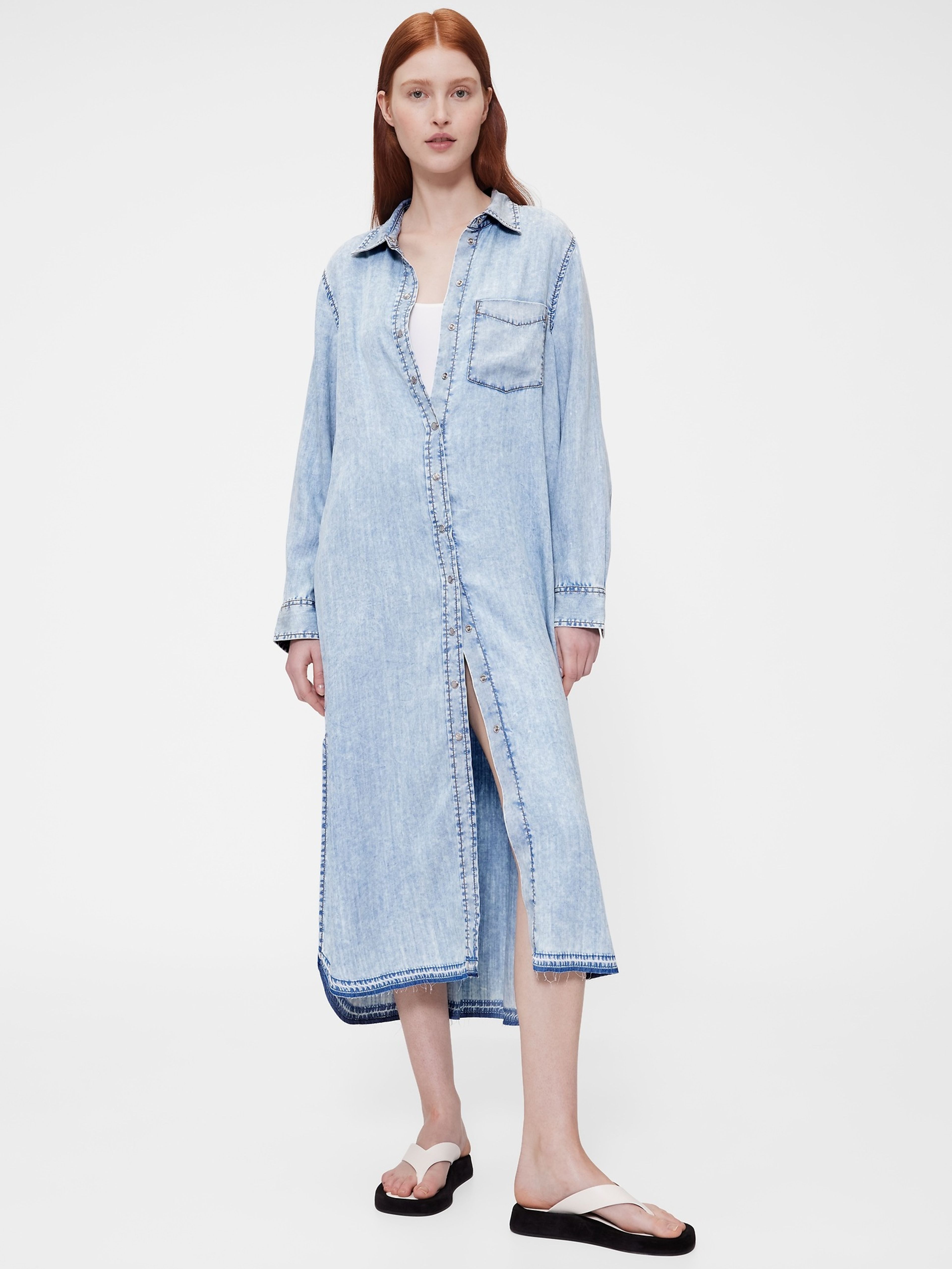 Damen-Jeans-Hemdkleid in Maxilänge GapStudio by Zac Posen