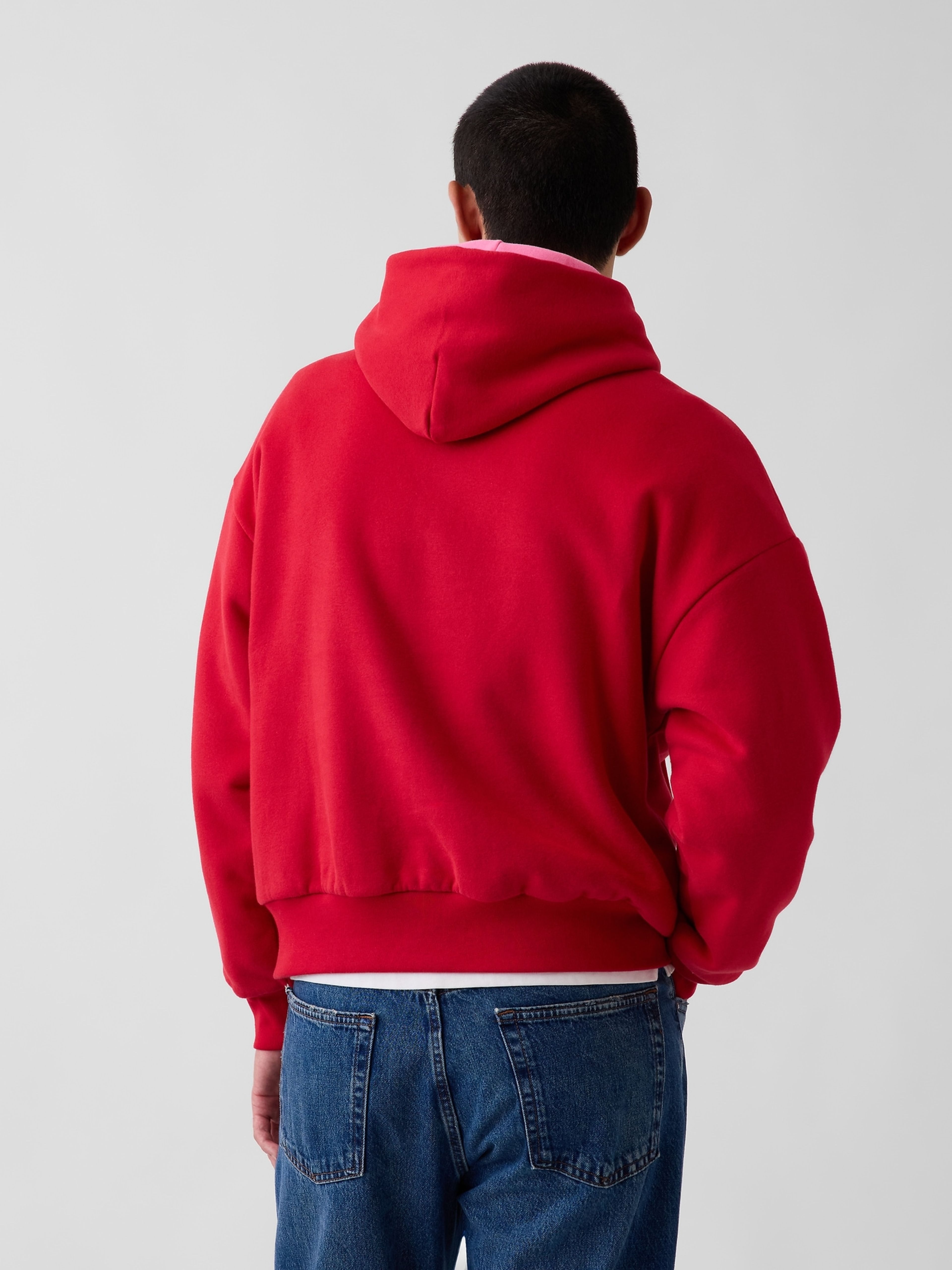 Oversize kifordítható pulóver VintageSoft unisex logóval - 007