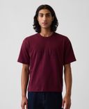 Crop T-shirt Heavyweight z logo-Czerwony - 001