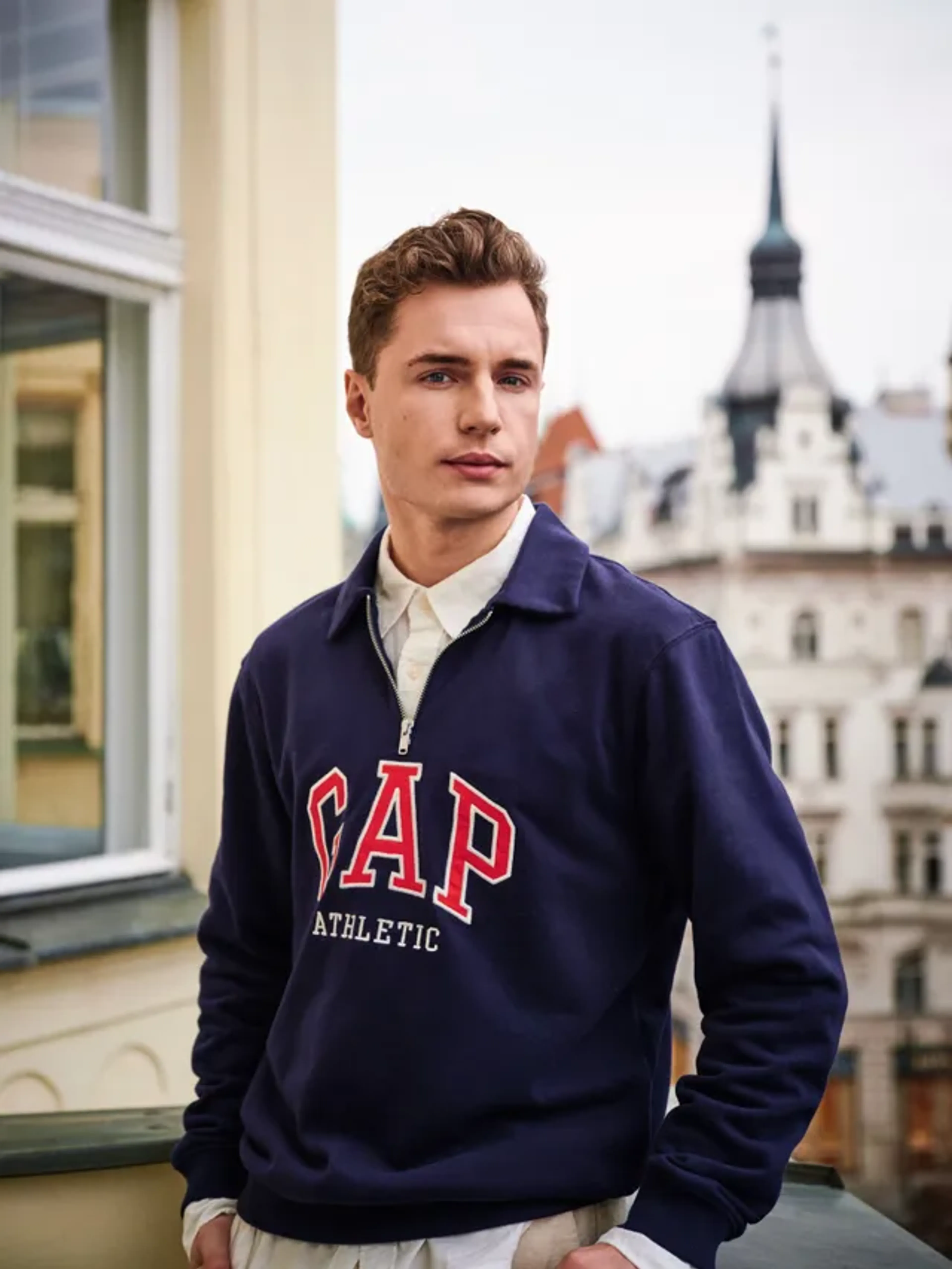 Herren Polo-Sweatshirt mit Logo