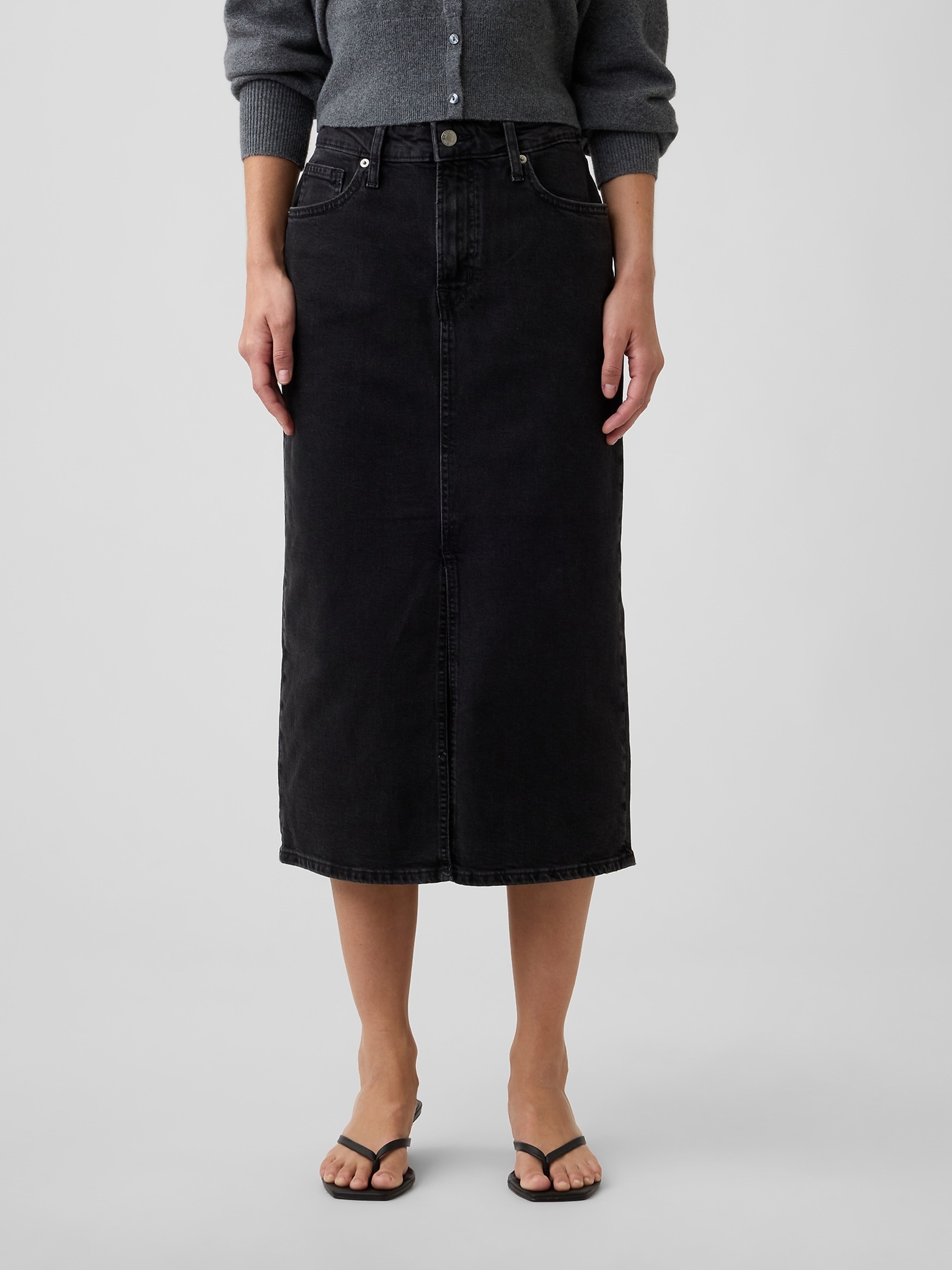 Fustă midi din denim - 003