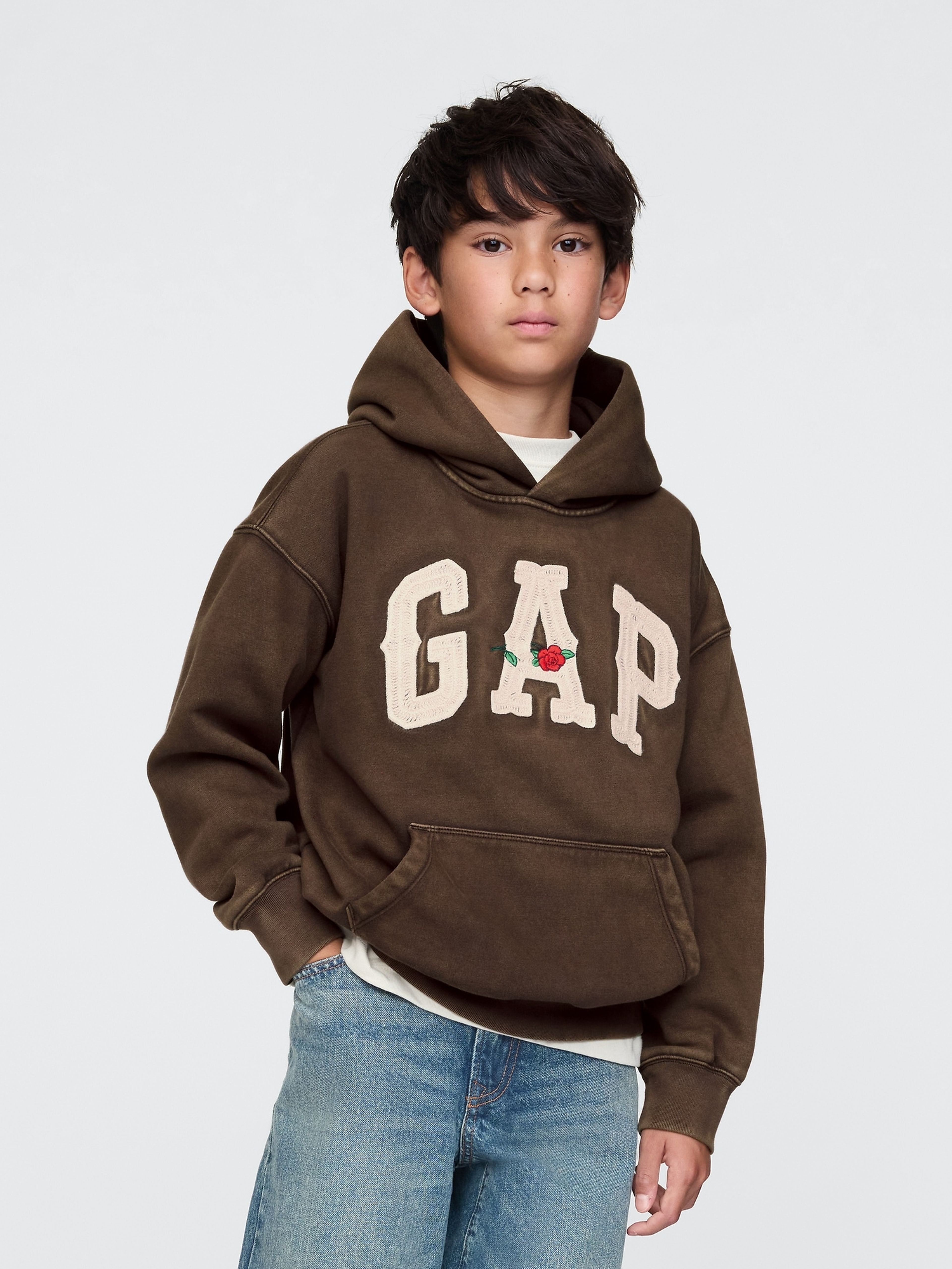 Kinder-Sweatshirt mit Western-Logo Unisex