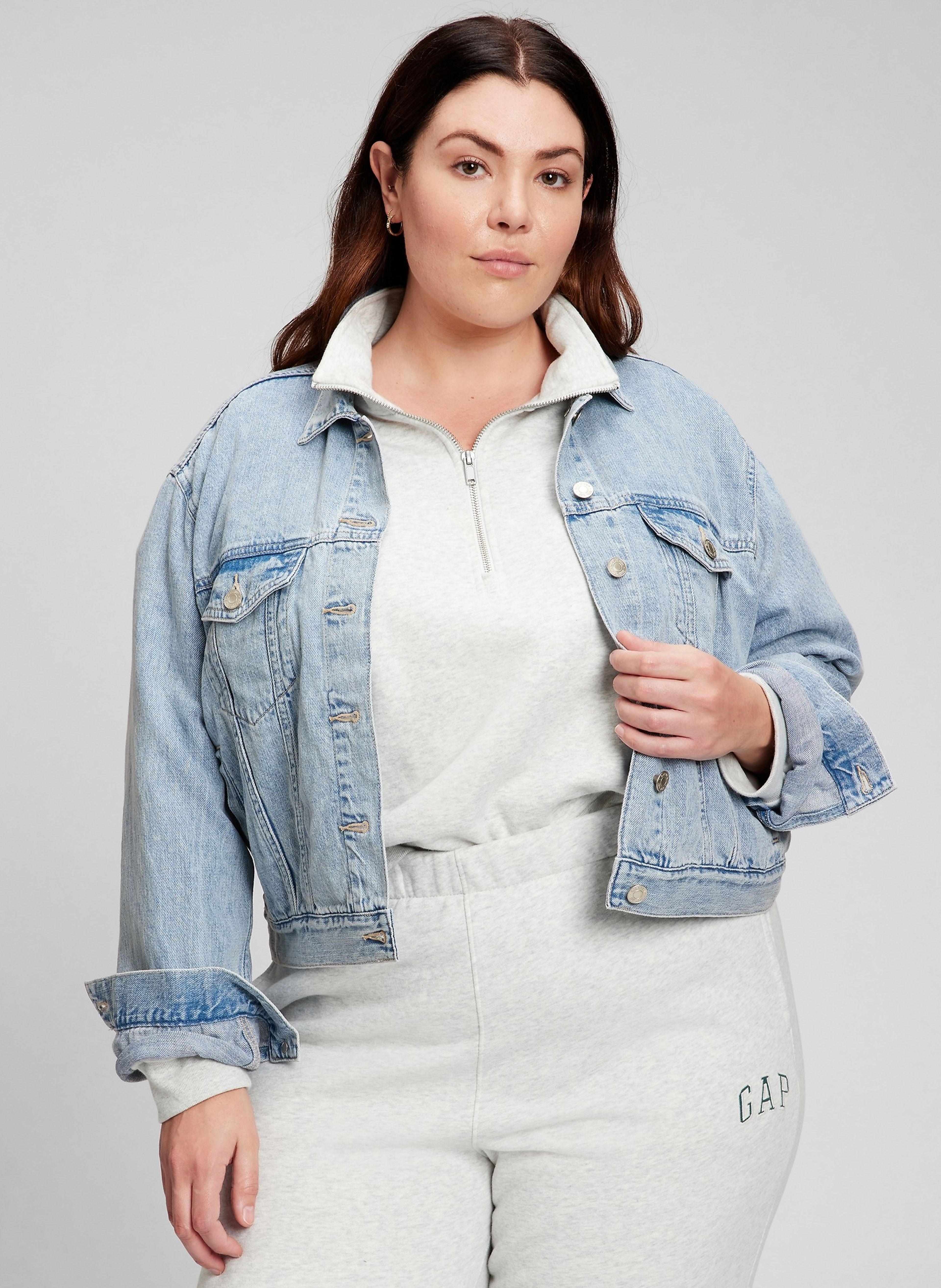 Džínsová bunda crop - 003