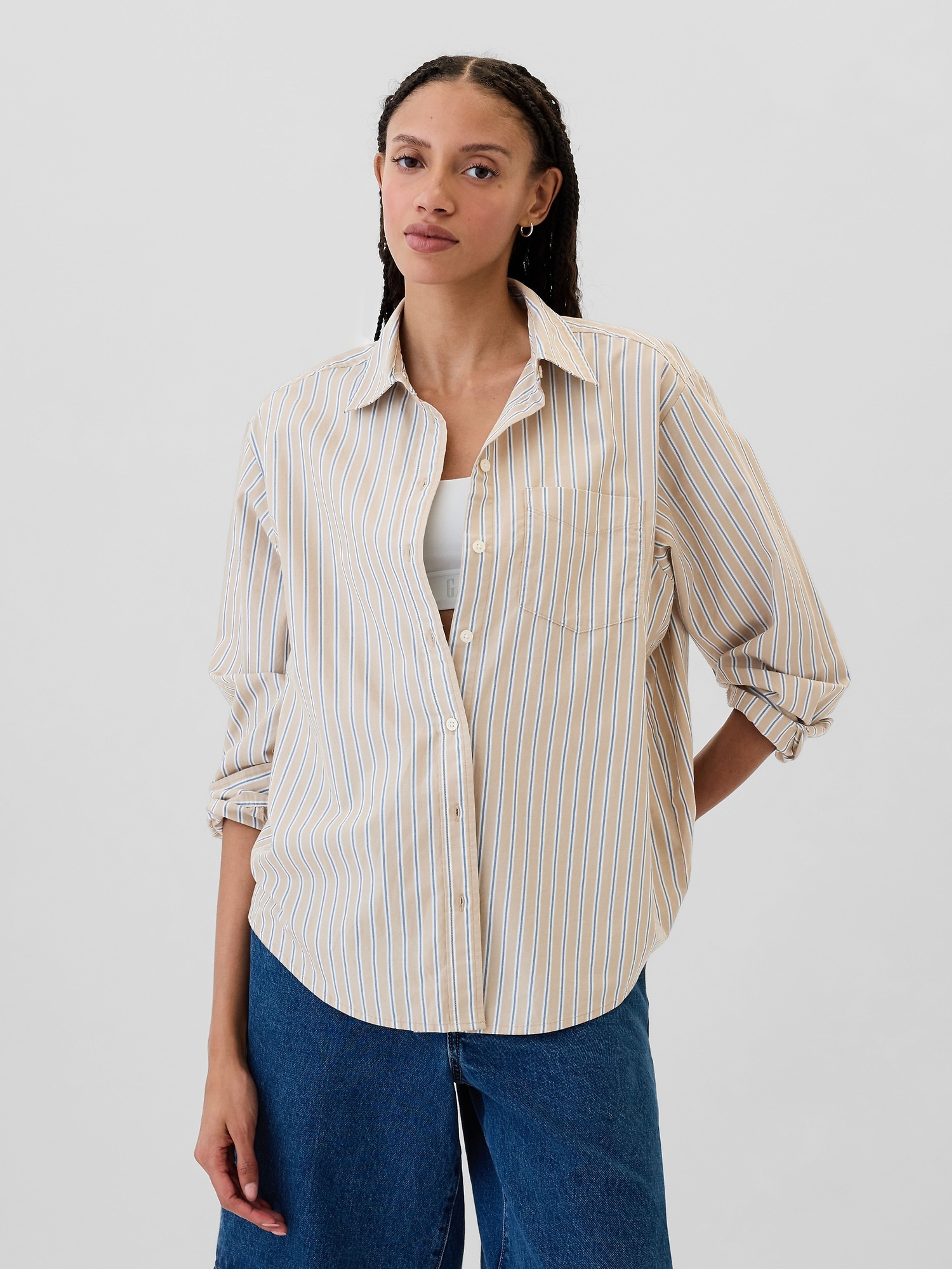 Csíkos oversize Poplin Big Shirt ing