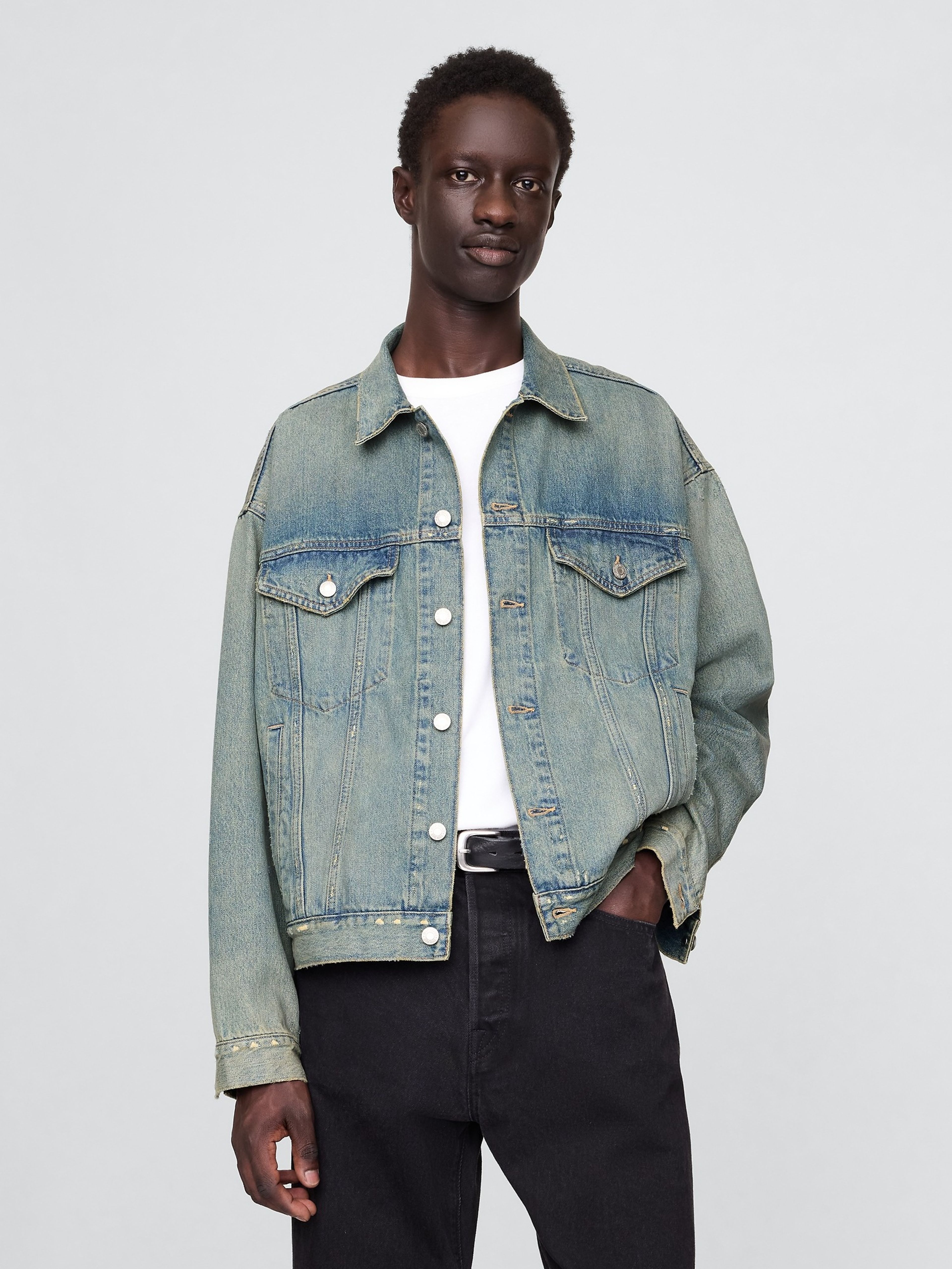 Geacă din denim oversize Icon