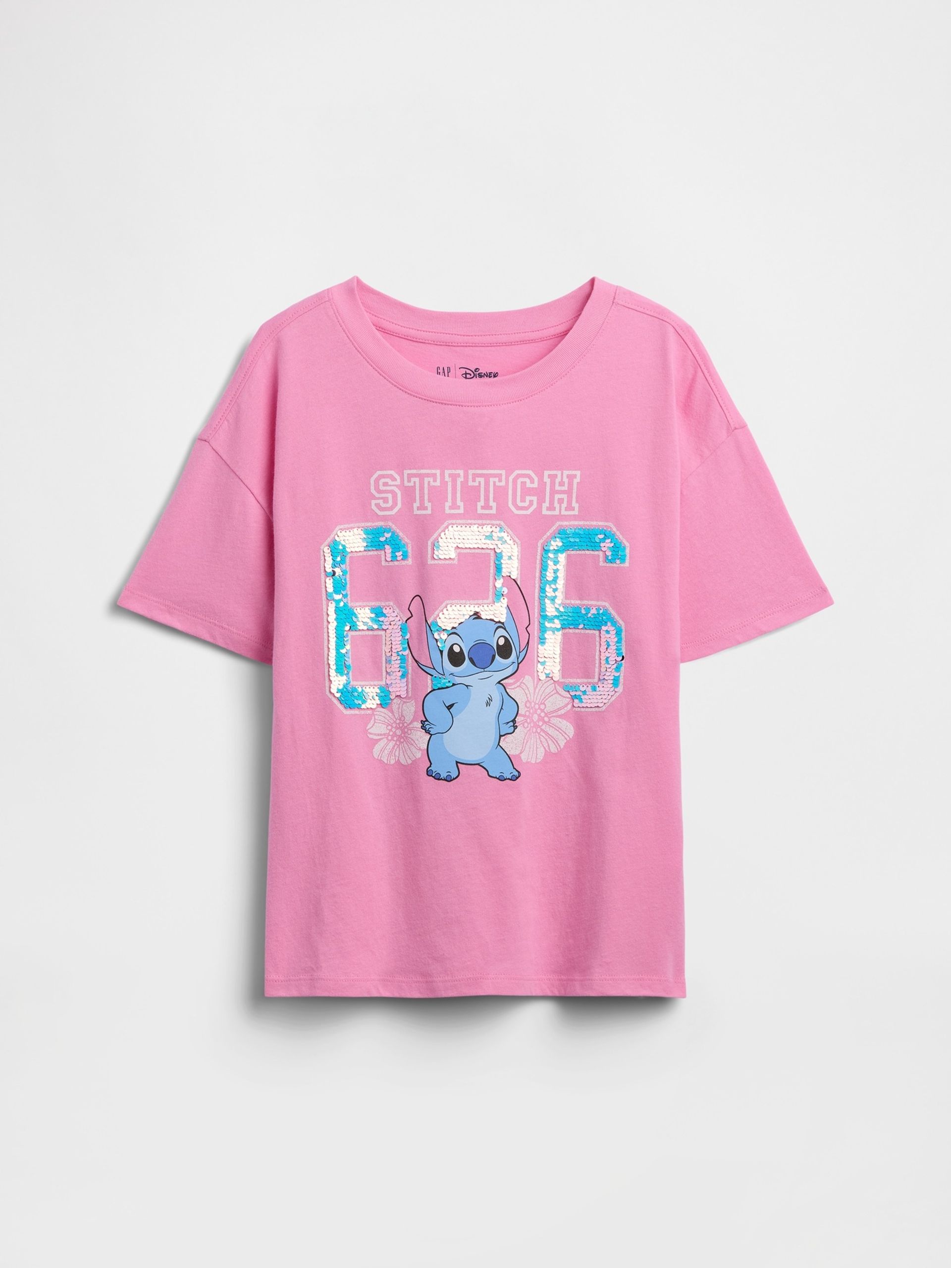 Dziecięcy oversize T-shirt Gap × Lilo & Stitch - 001
