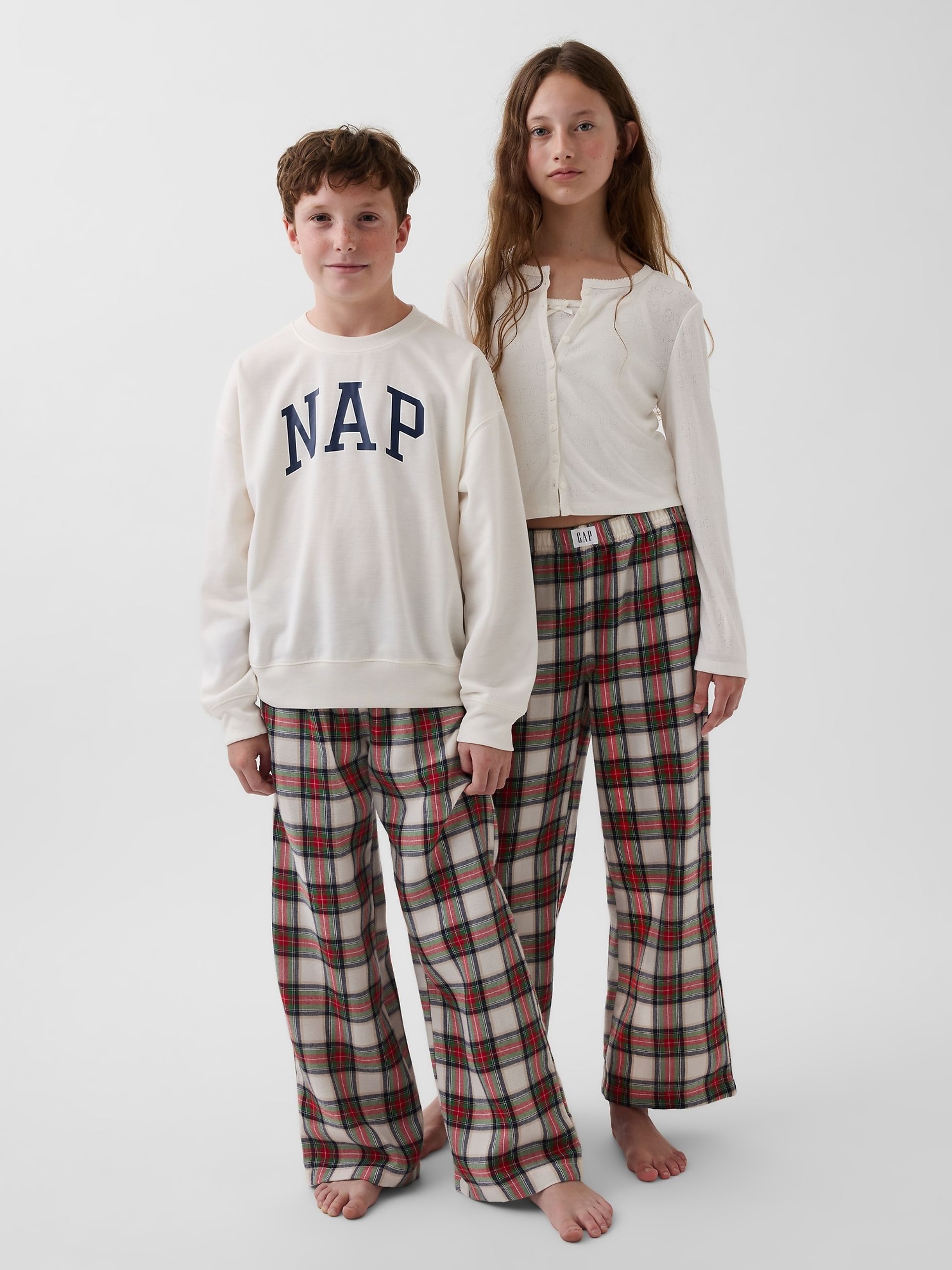 Dziecięce flanelowe spodnie piżamowe unisex - 001