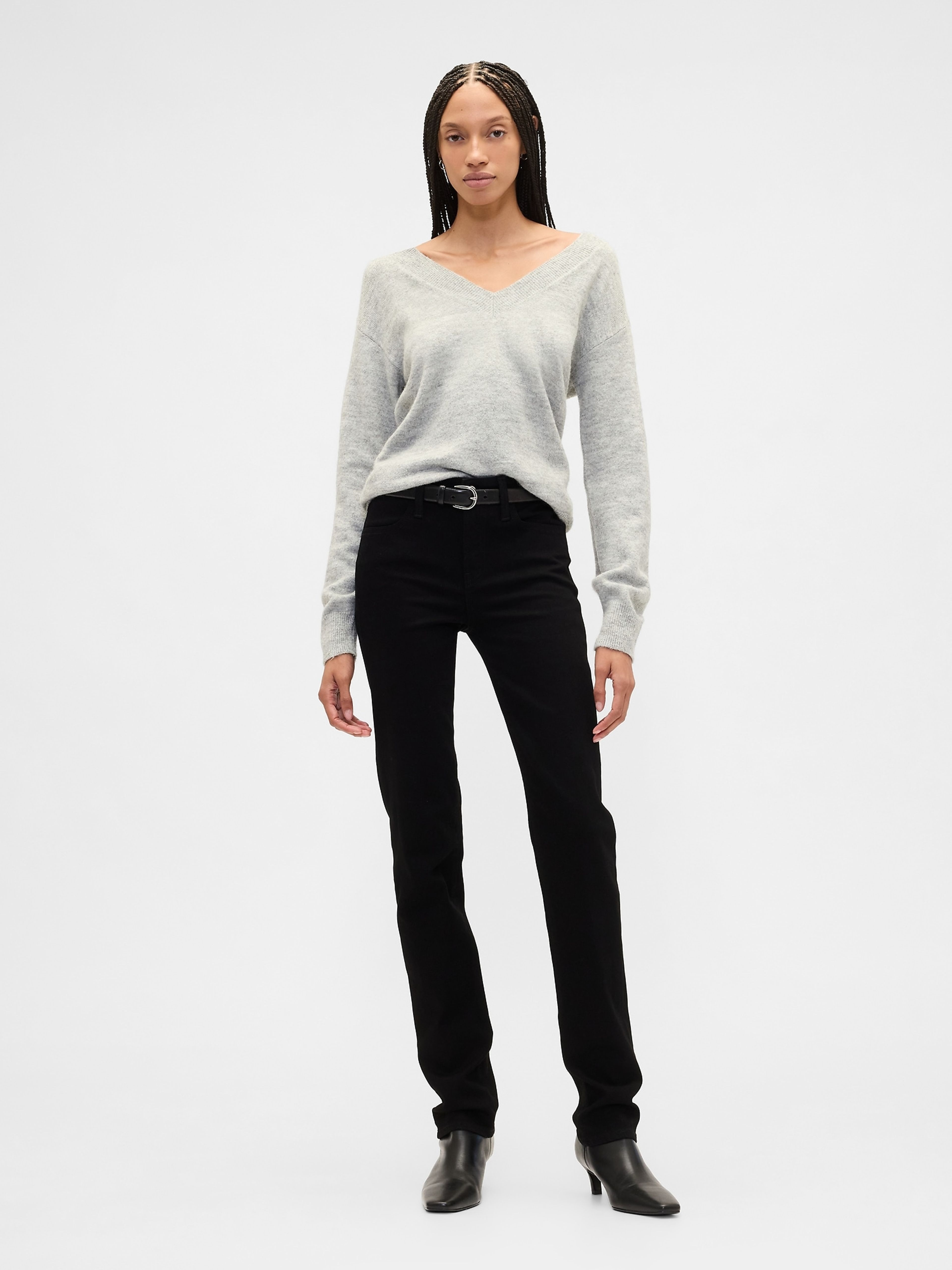Jeansy Mid Rise Classic Straight - 001