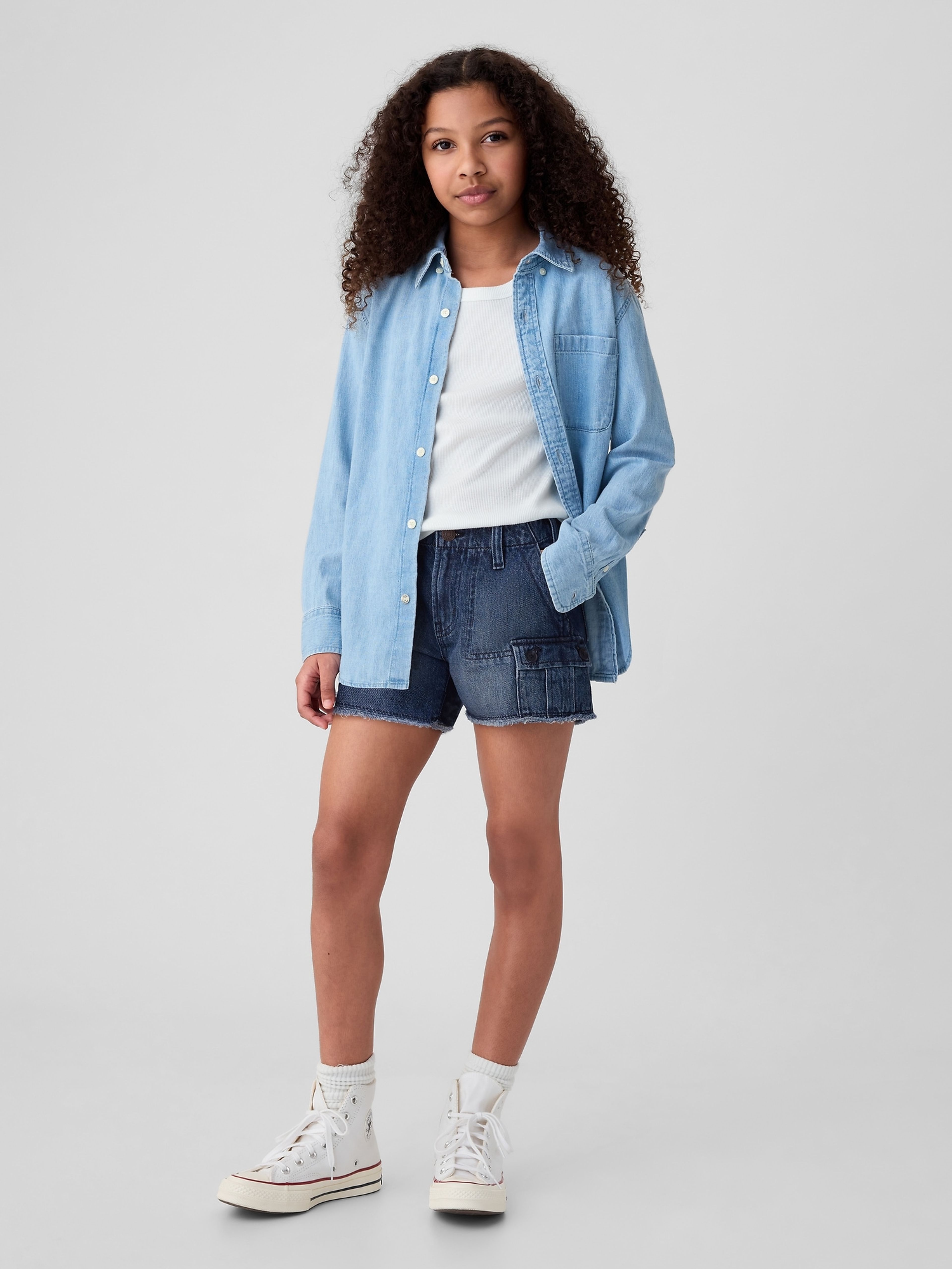 Kinder-Cargo-Shorts aus Denim stride