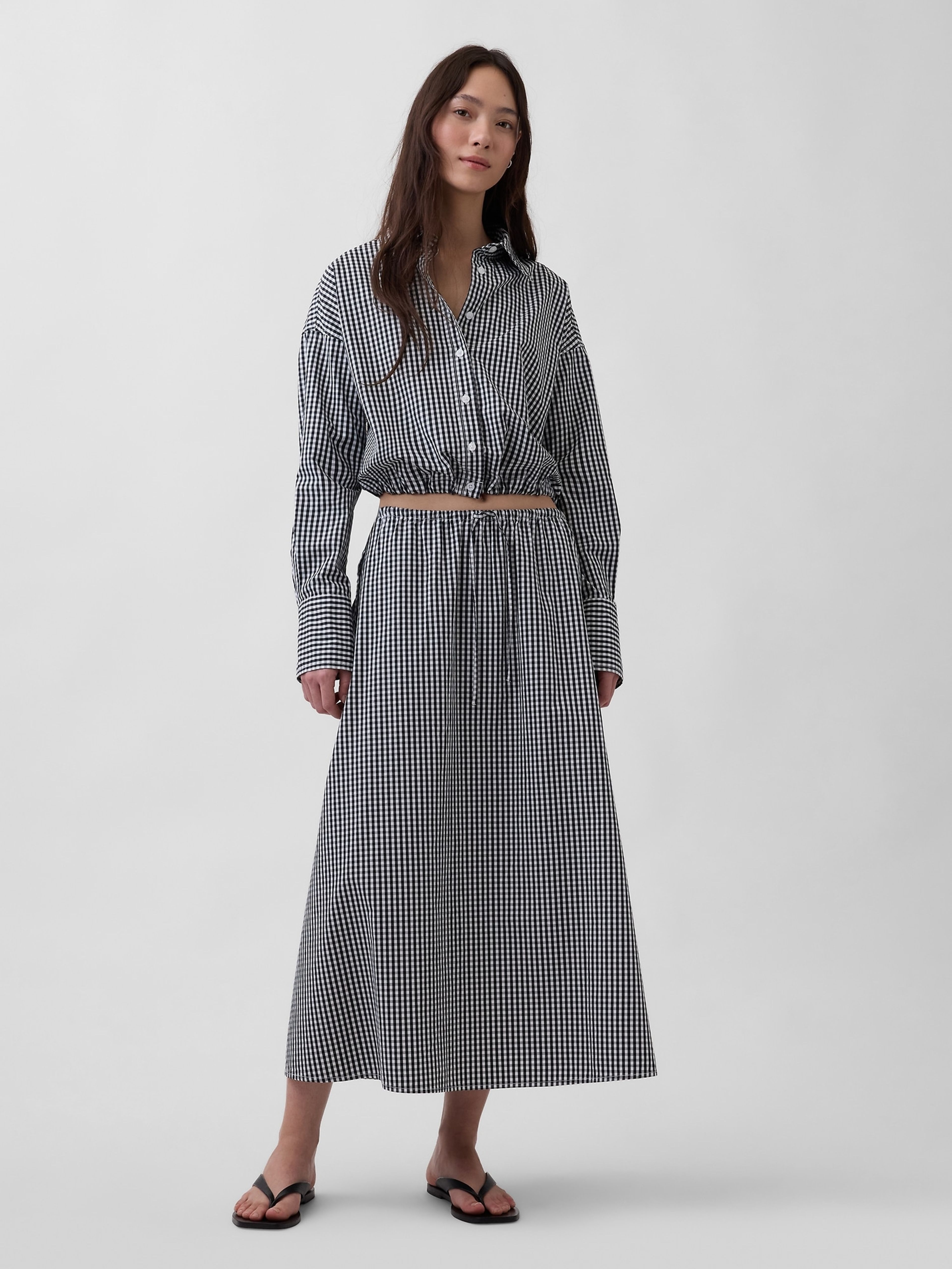 Popelínová maxi sukňa