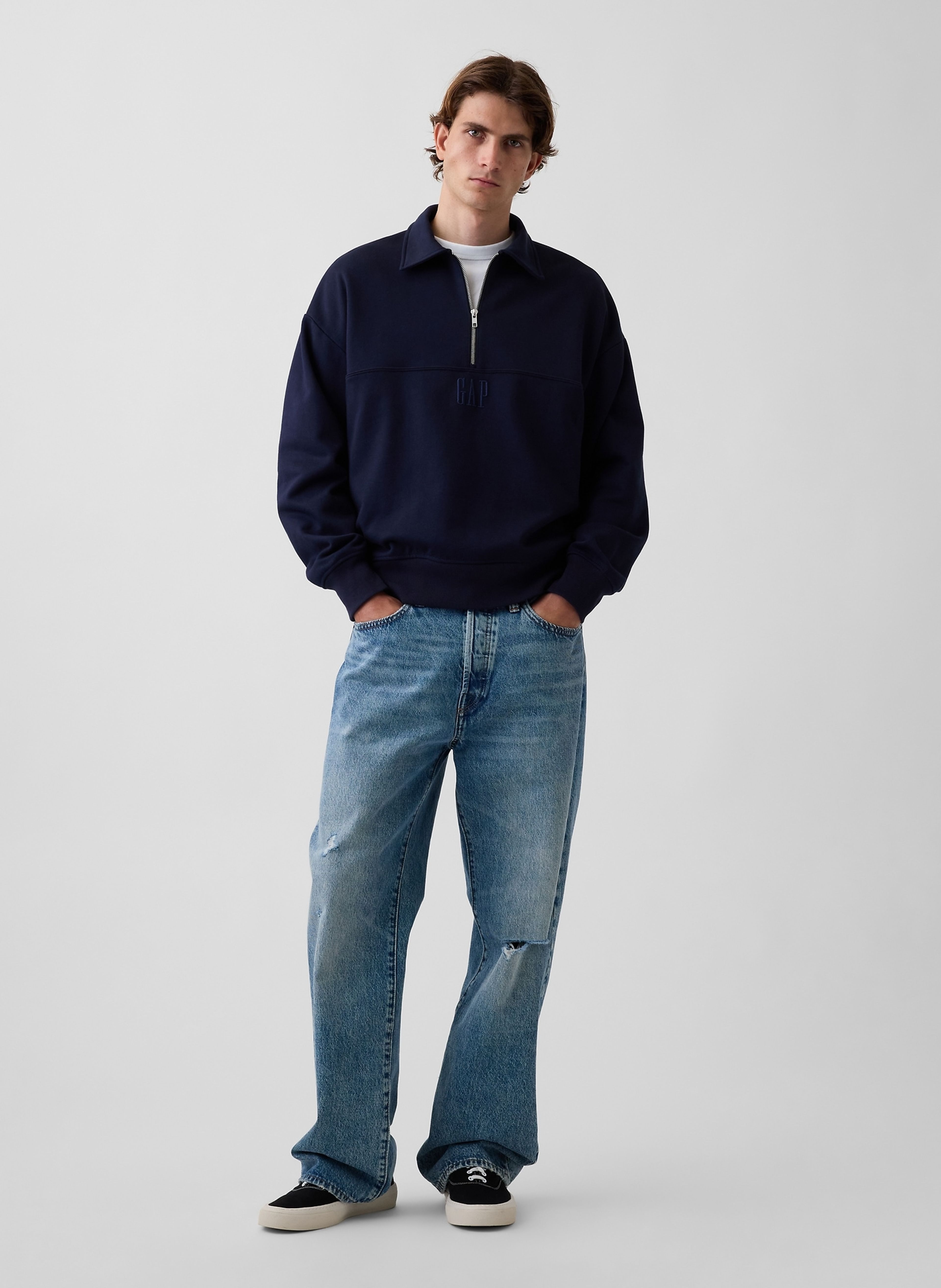 Oversize mikina Heavyweight s logem - 002