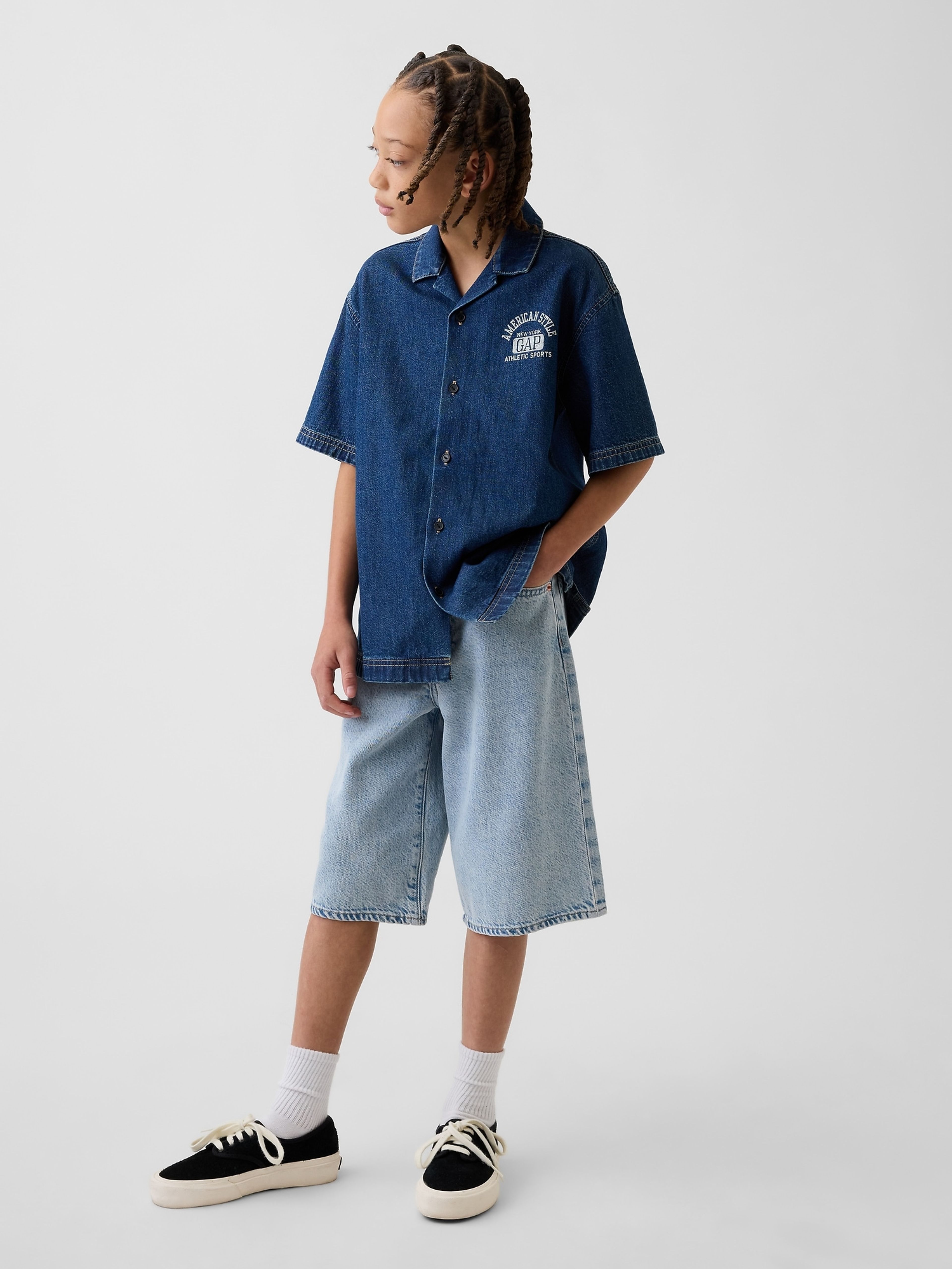 Kinder Baggy Jeansshorts UltraSoft