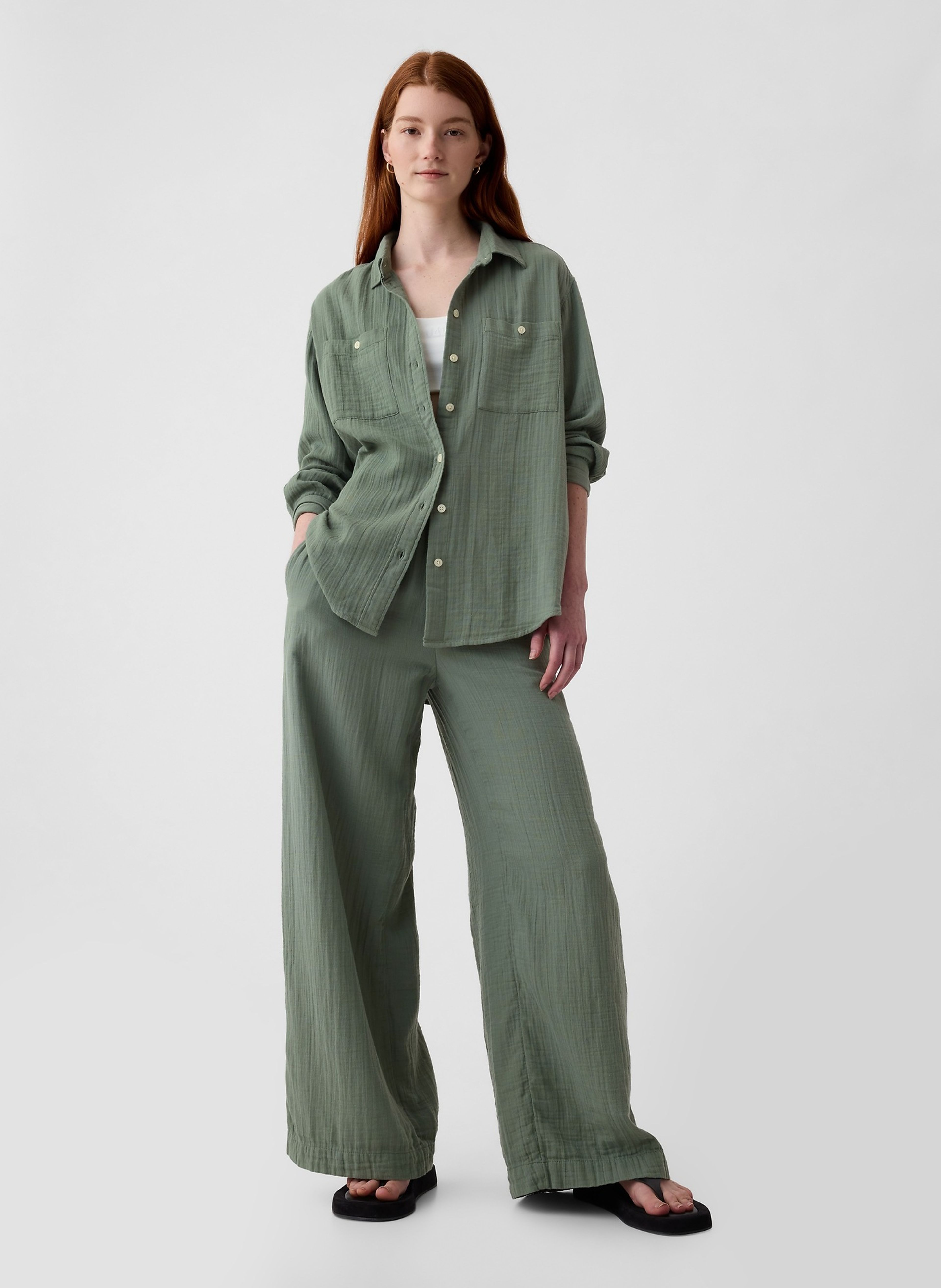 Mušelínová košeľa oversize - 003
