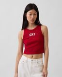 Top crop reiat cu logo-Roșie - 001
