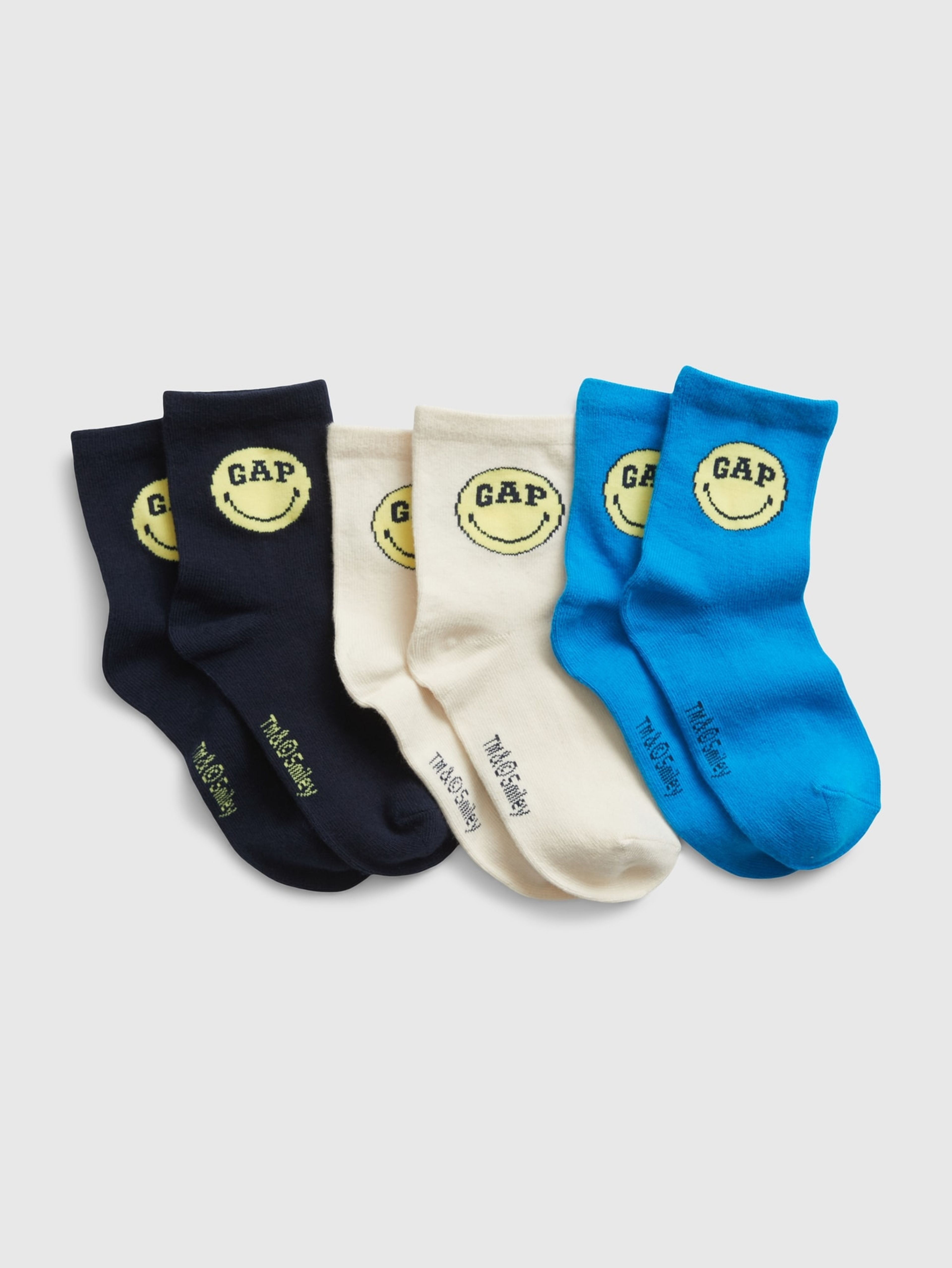 Kindersocken GAP × SmileyWorld®, 3 Paar