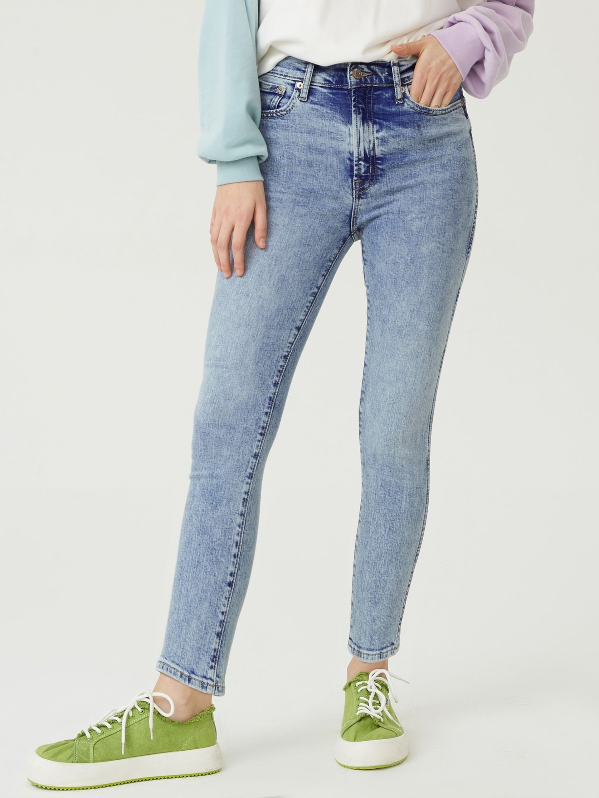 Jeans High Rise Slim Vintage Washwell - 001