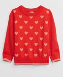 Baby Pullover mit Herzmuster-Rot - 001