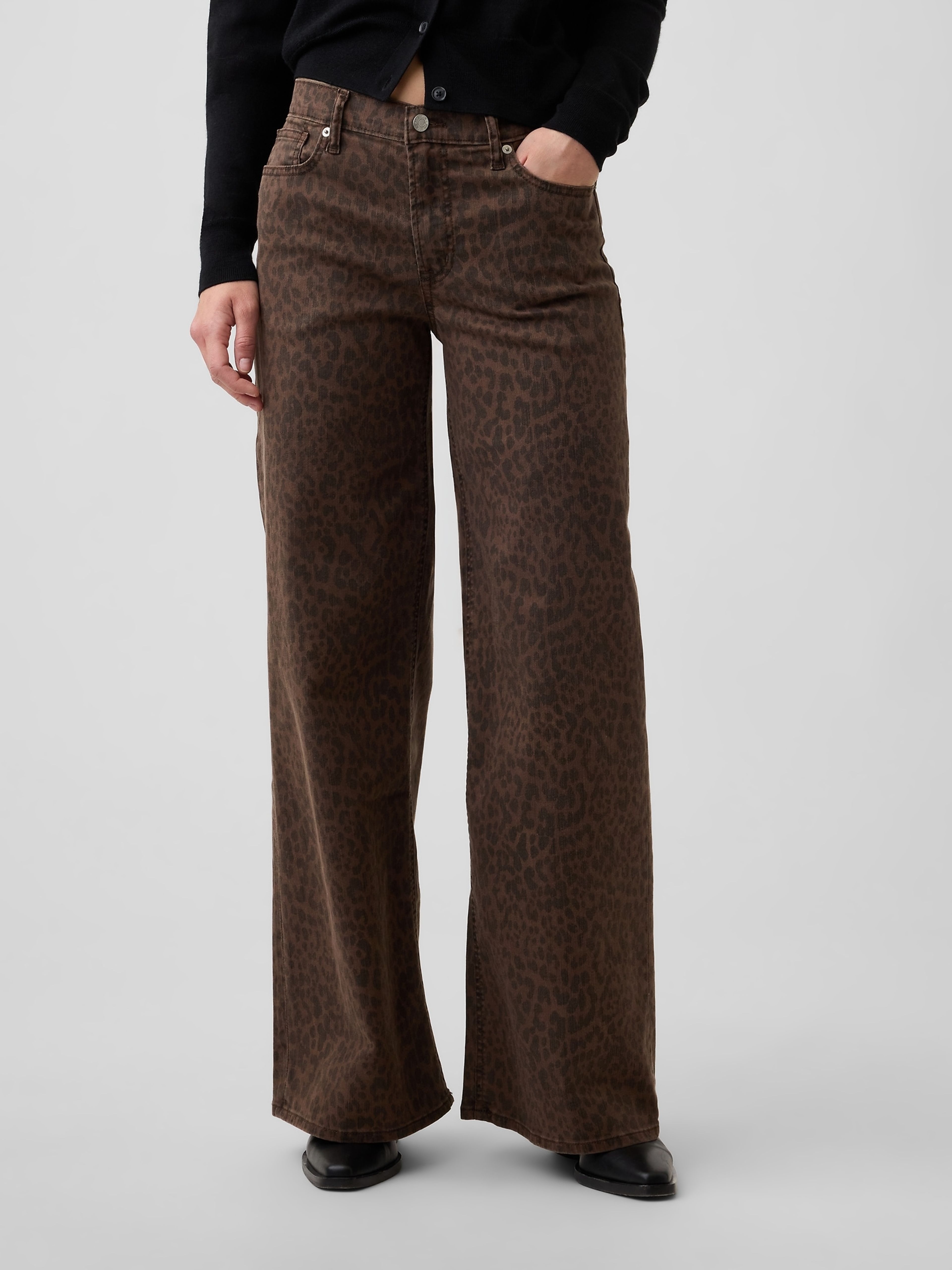 Džínsy Mid Rise Wide-Leg - 002