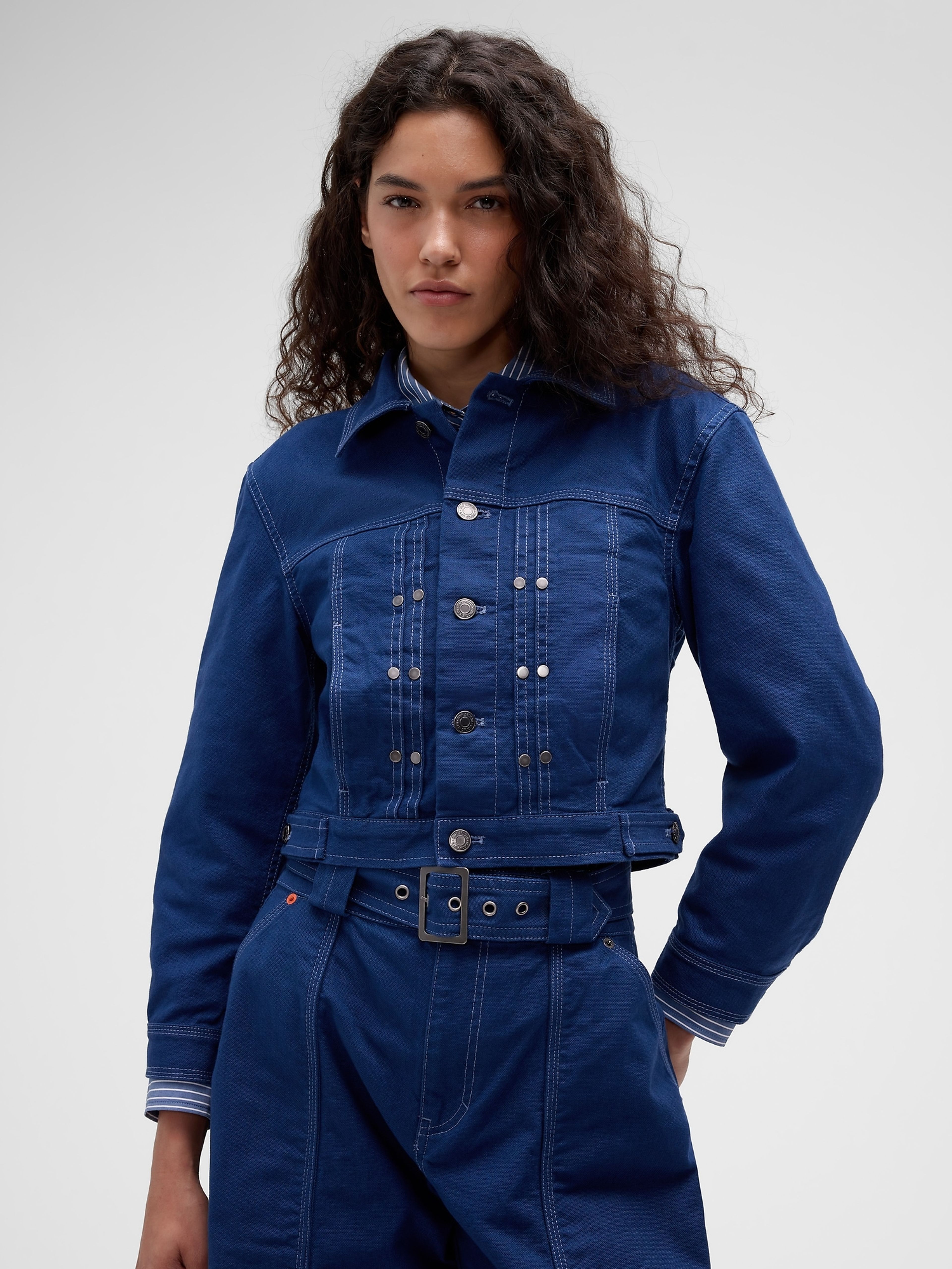 Płócienna kurtka crop GapStudio by Zac Posen - 001