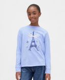 Dziecięcy oversize t-shirt z logo Gap & Disney-Niebieski - 003