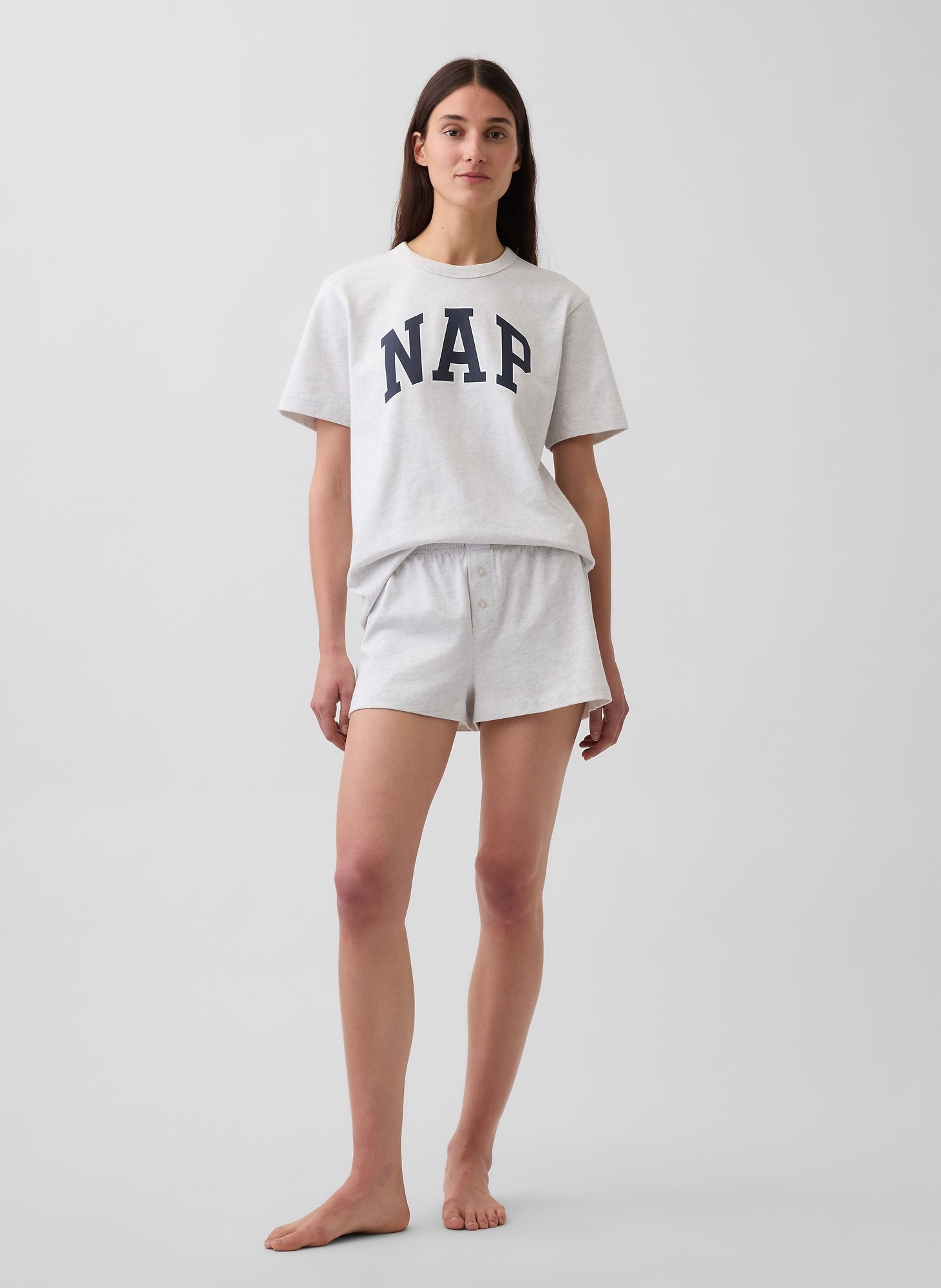 Oversize piżamowy T-shirt - 002