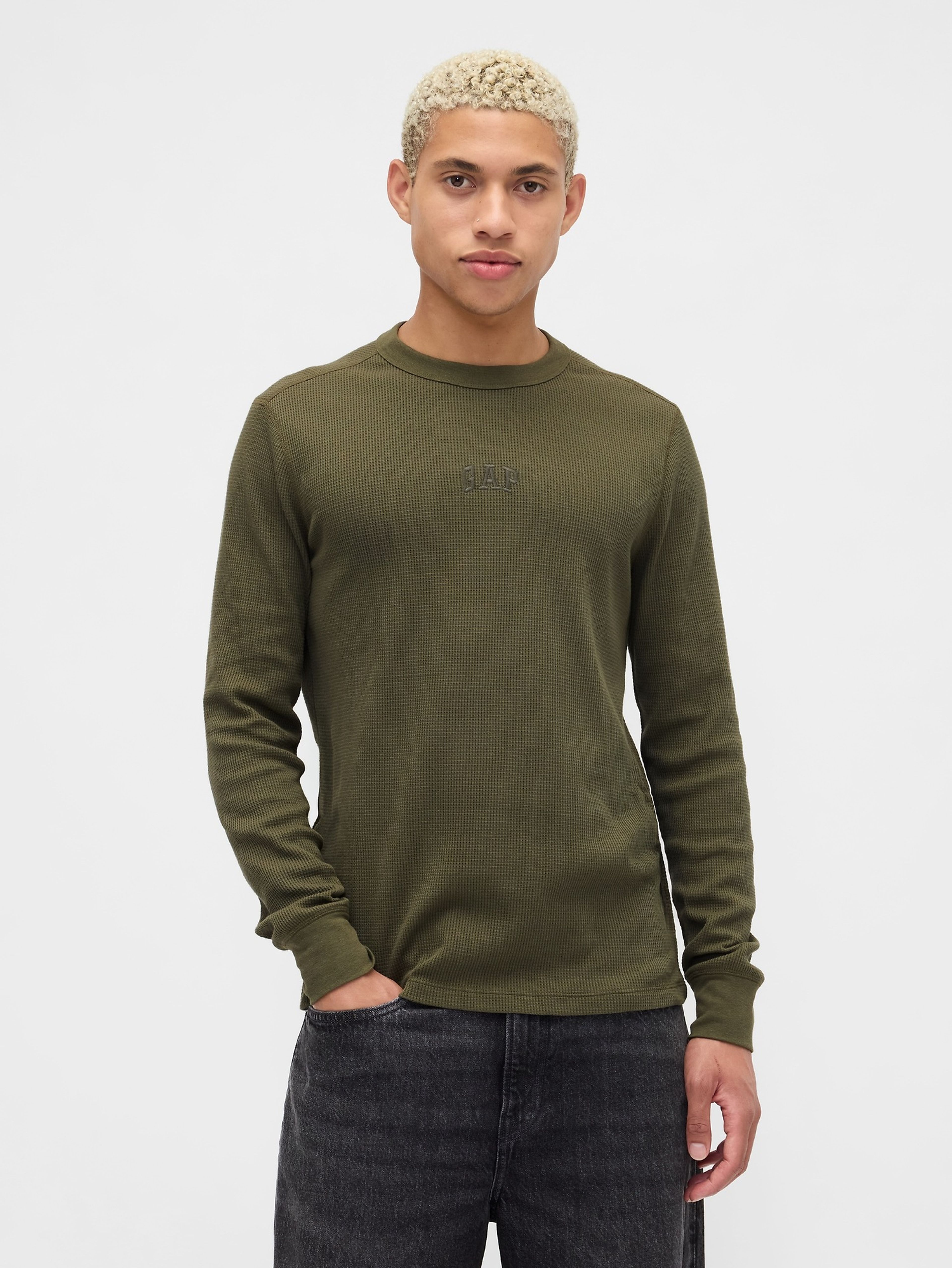 Herren-T-Shirt mit Waffelmuster