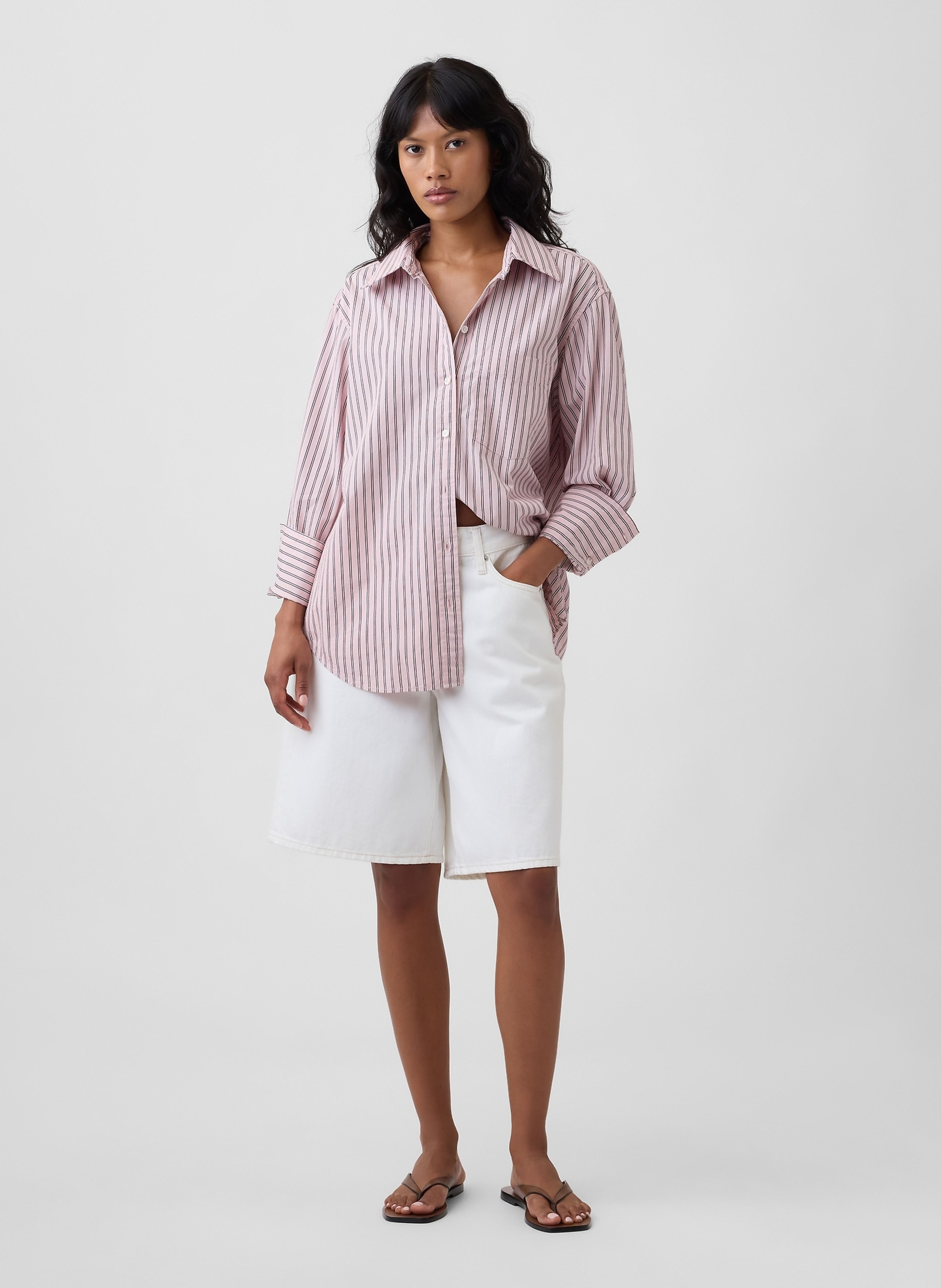 Popelínová oversize košeľa Big Shirt - 003
