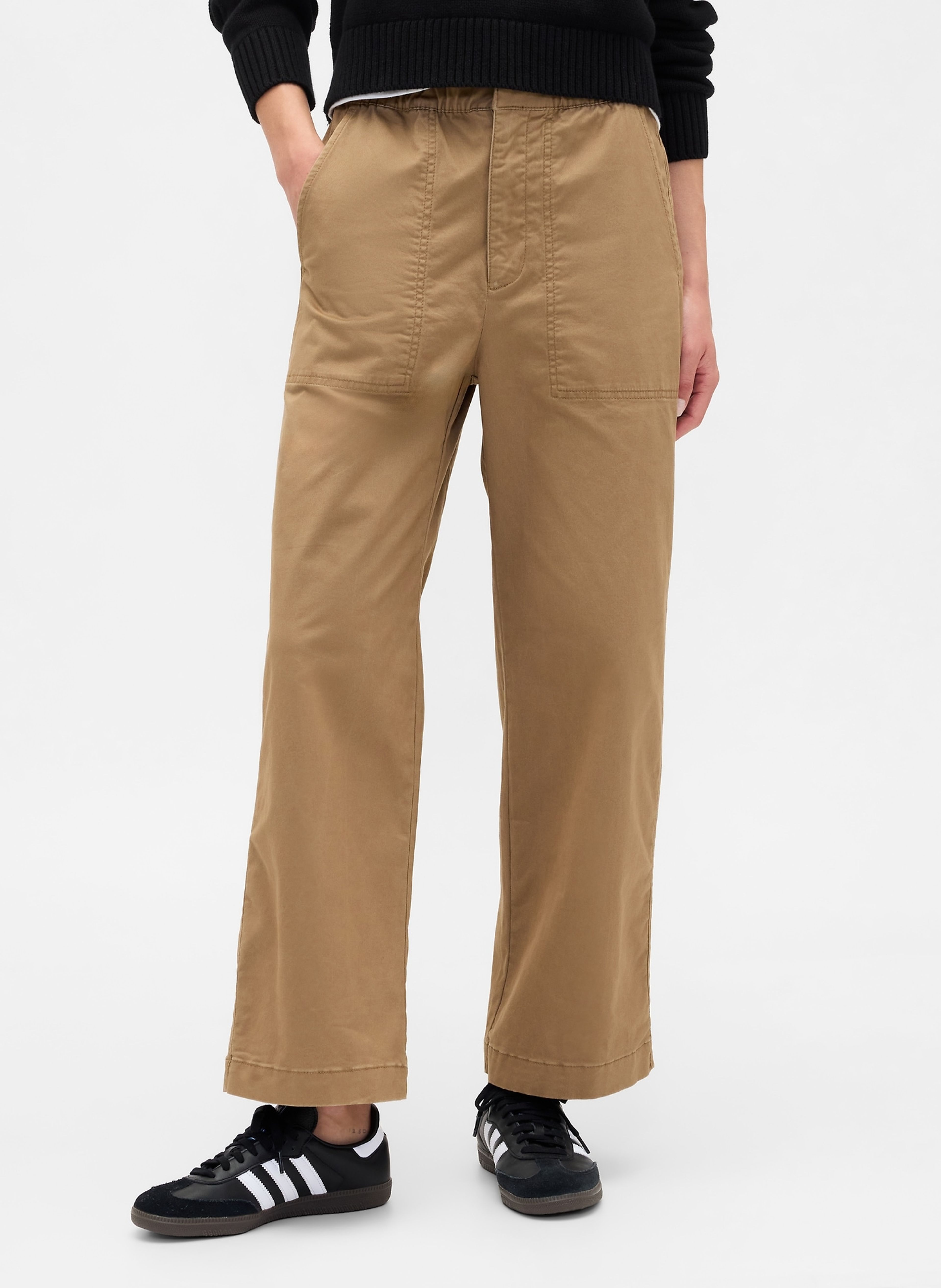 Spodnie khaki High Rise Wide-Leg - 003