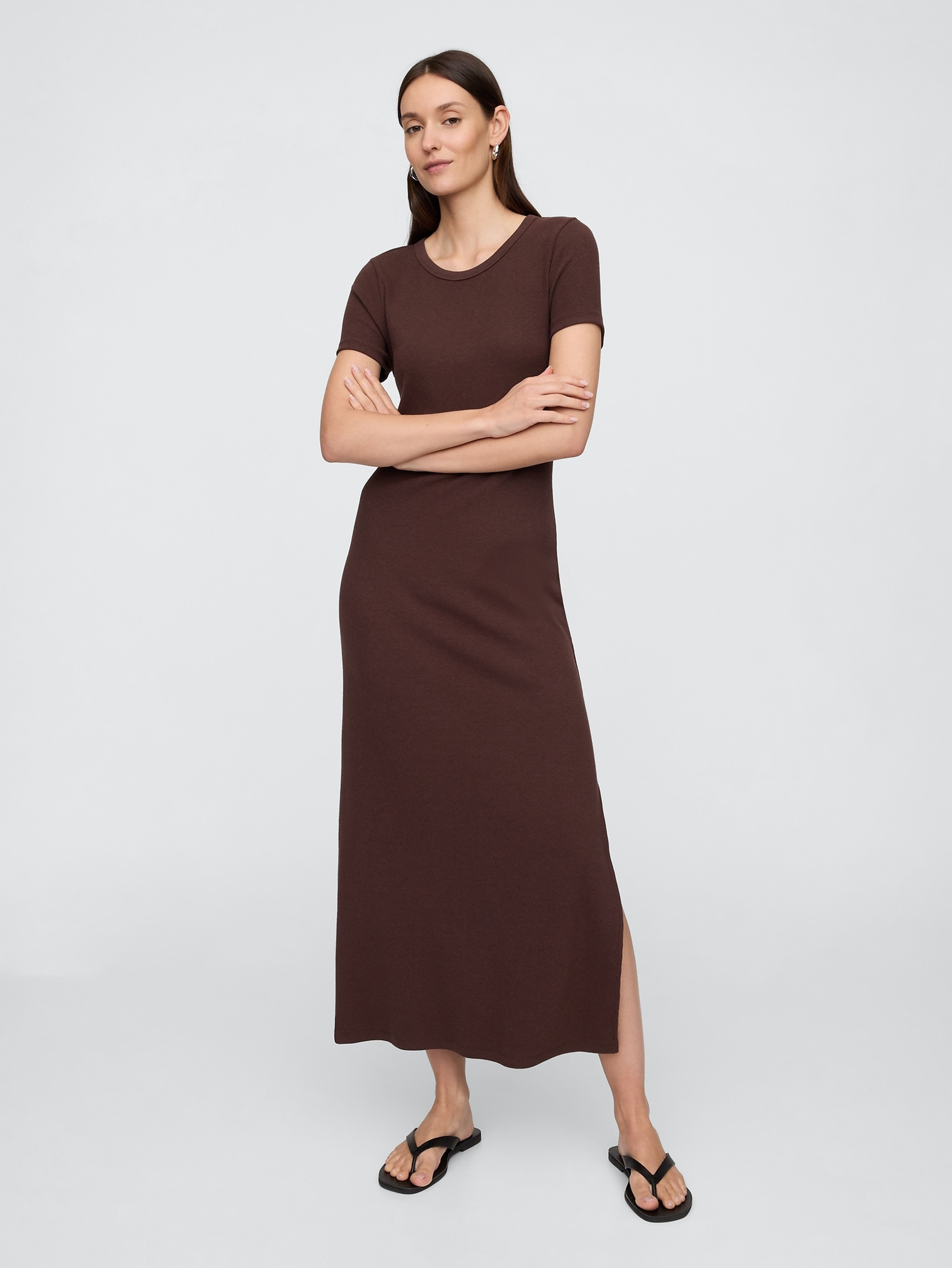 Damen-Maxikleid aus Rippstrick