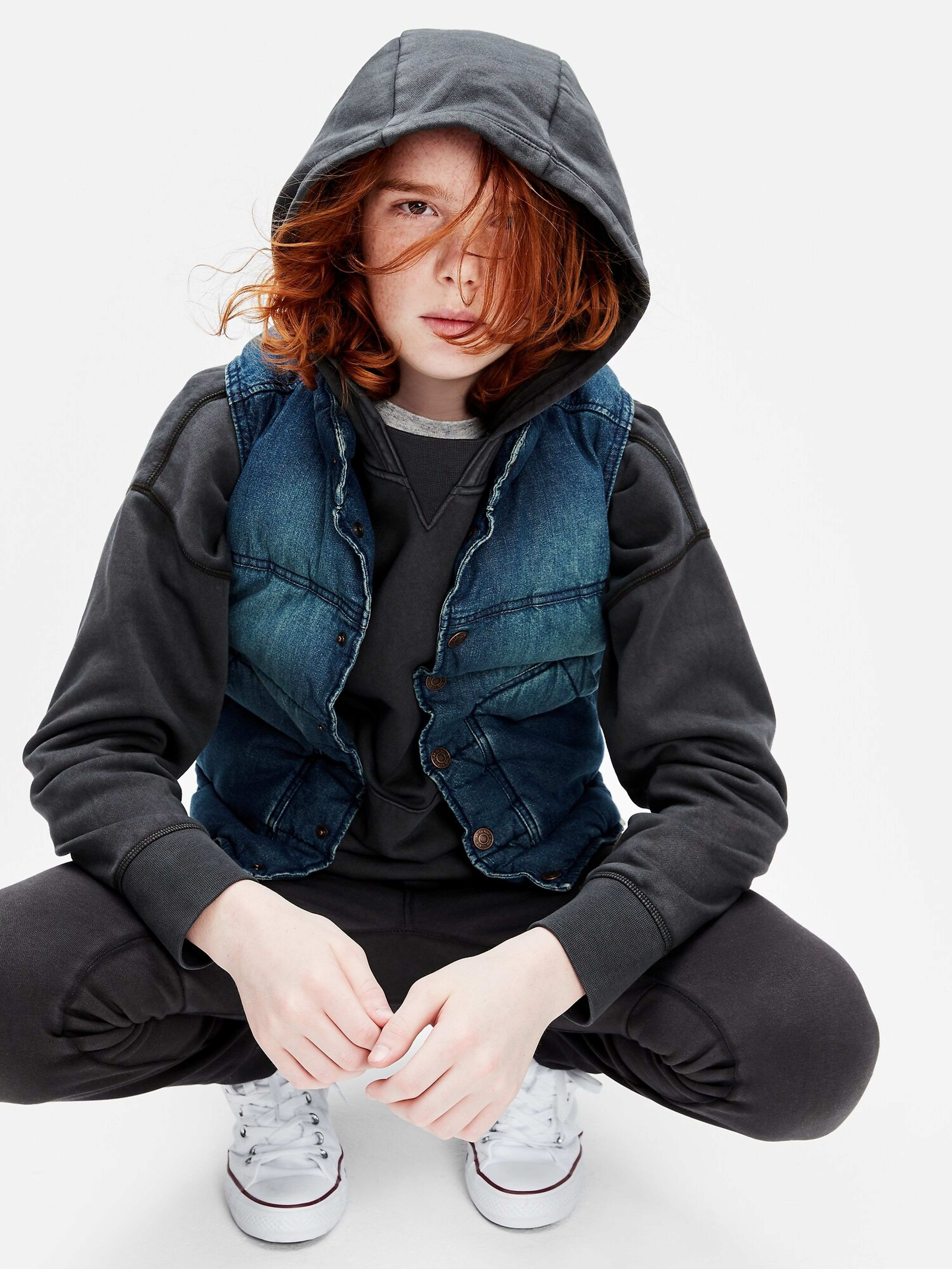 Dětská džínová vesta organic