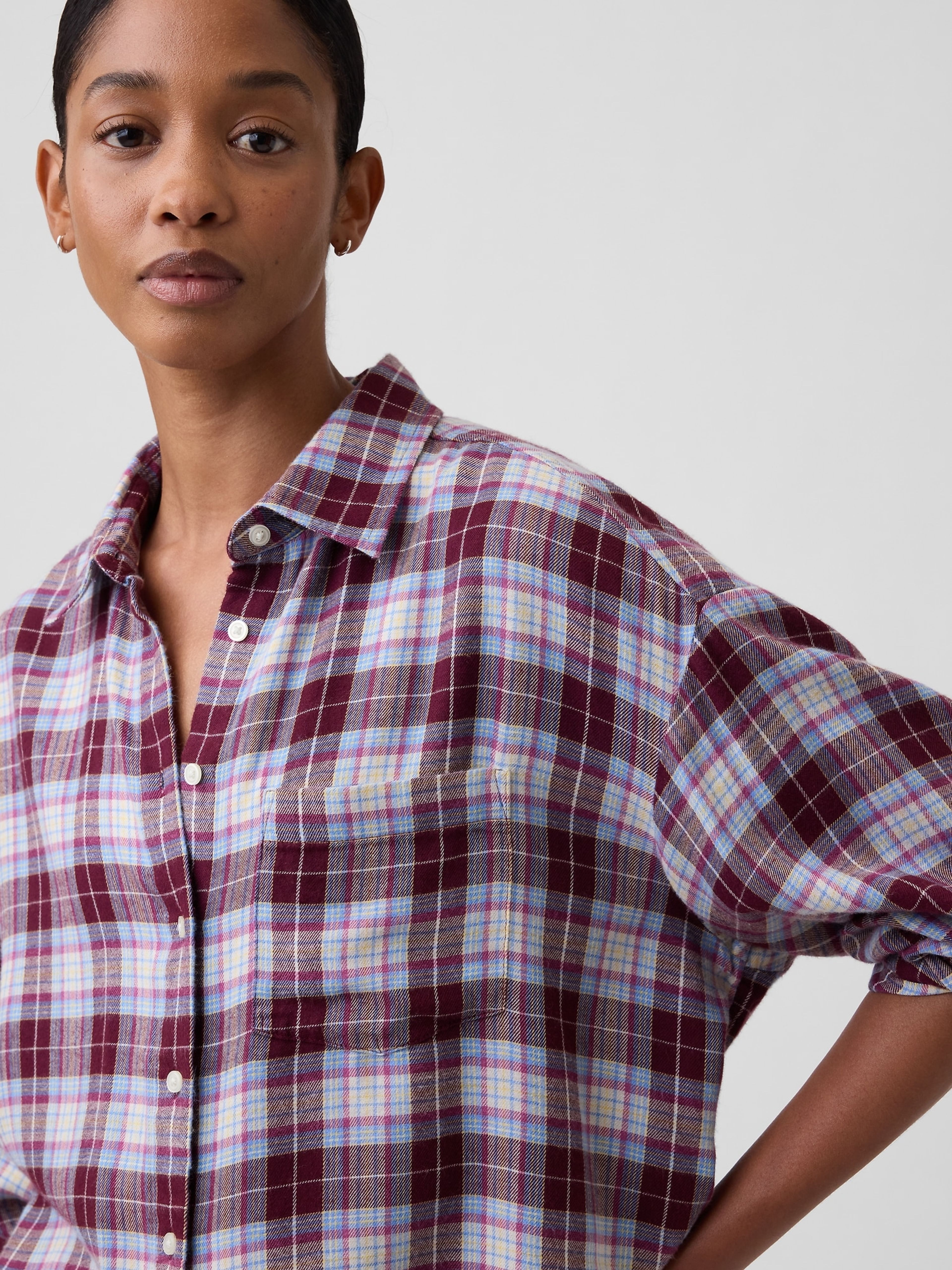 Flanelowa koszula oversize - 004