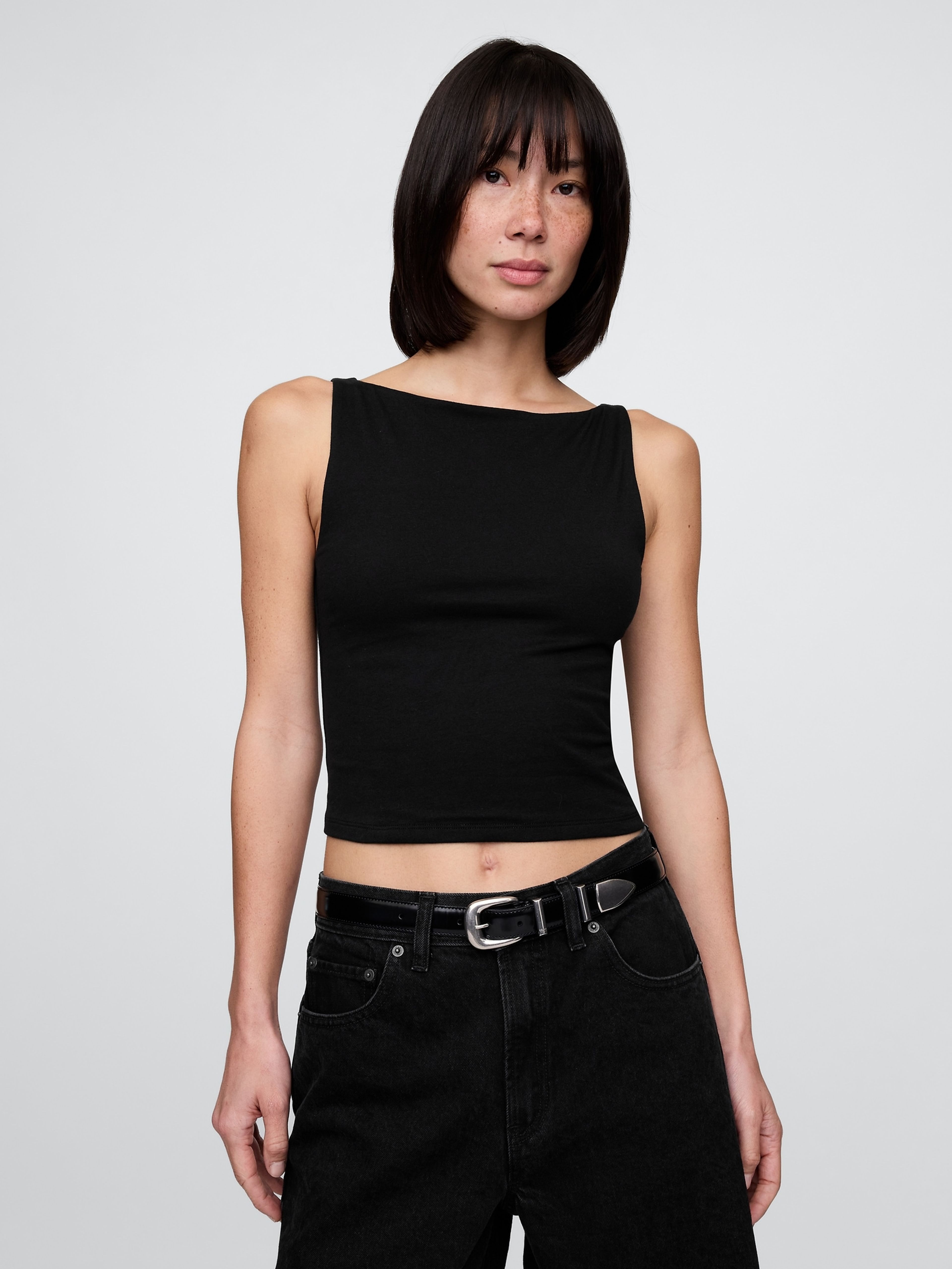 Strečový crop top