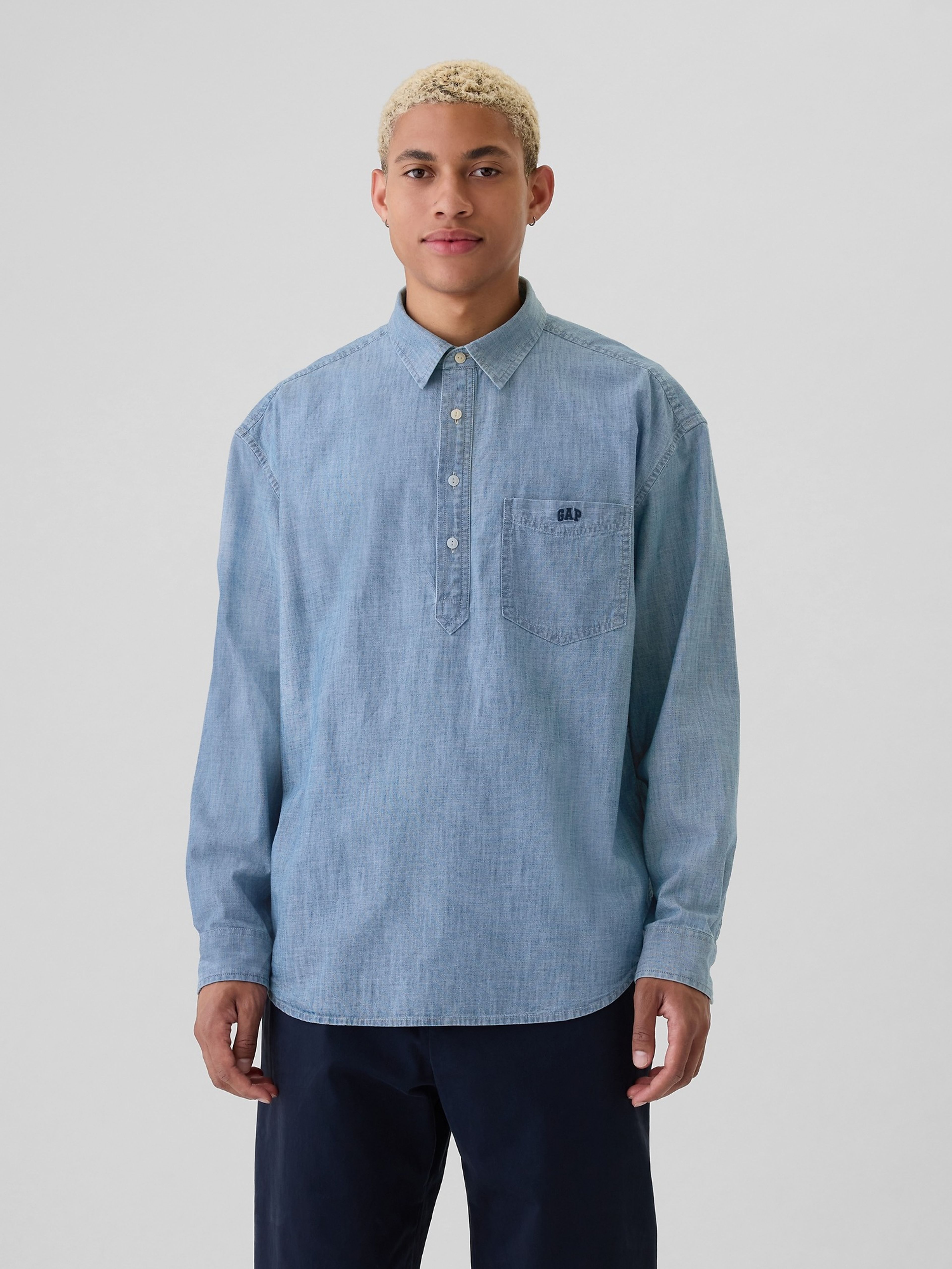 Chambray-Hemd mit Logo