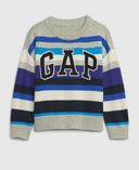 Baby sweter w paski z logo-Niebieski - 001