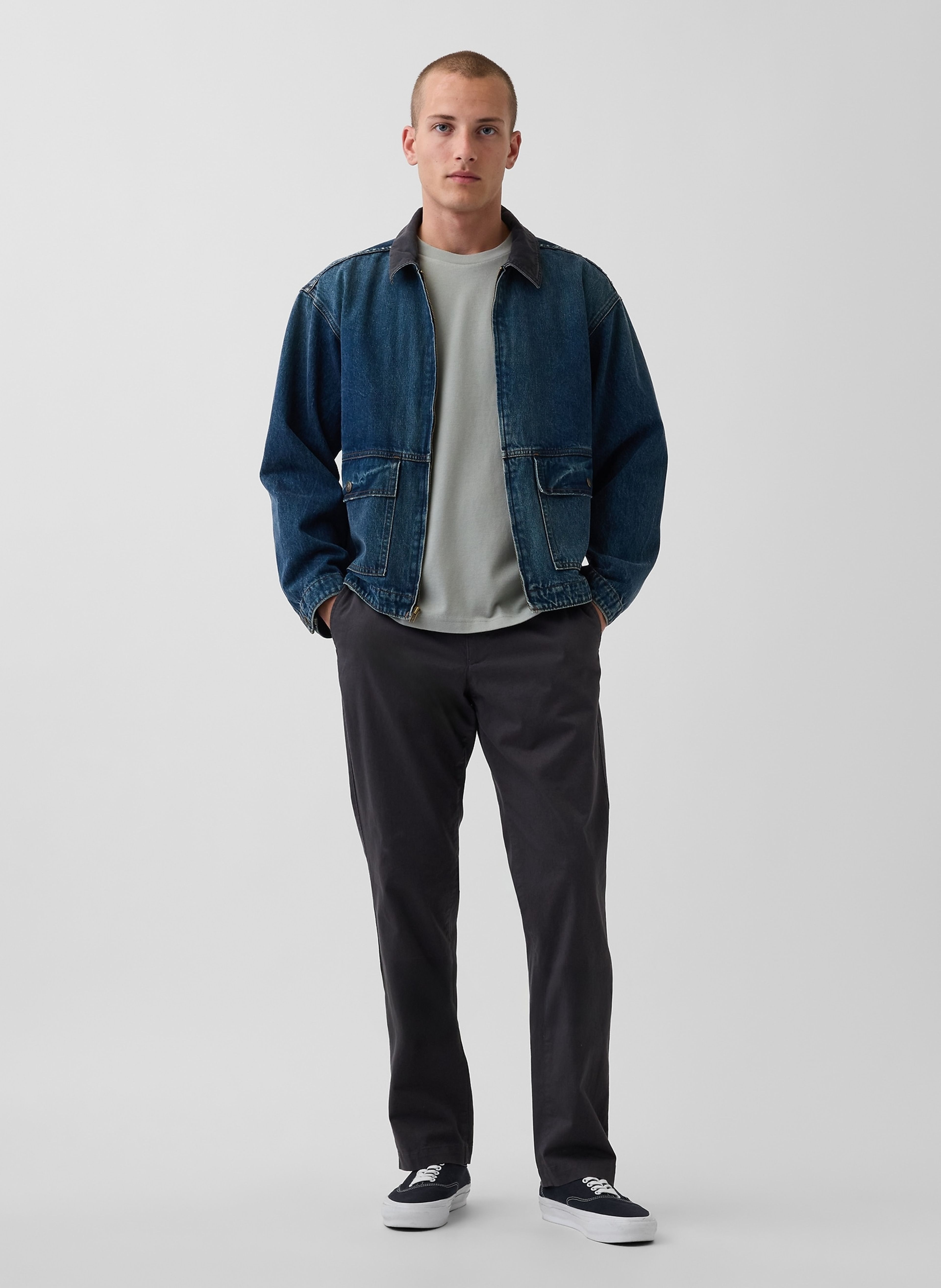 Straight khaki broek - 005