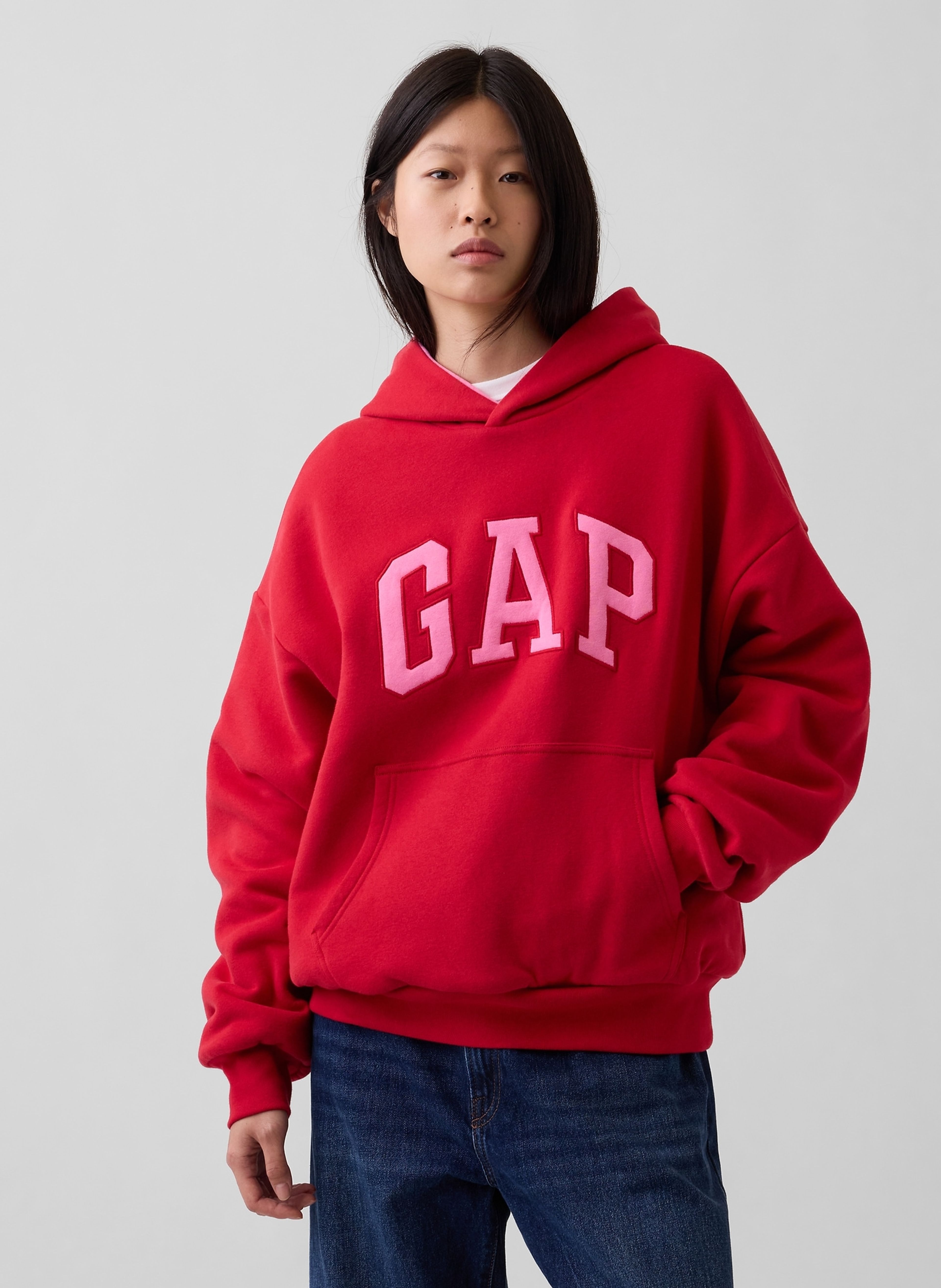 Oversize kifordítható pulóver VintageSoft unisex logóval - 002