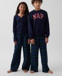 Pantalón de pijama infantil de franela unisex-Negro - 002