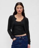 Cardigan crop-Noir - 001