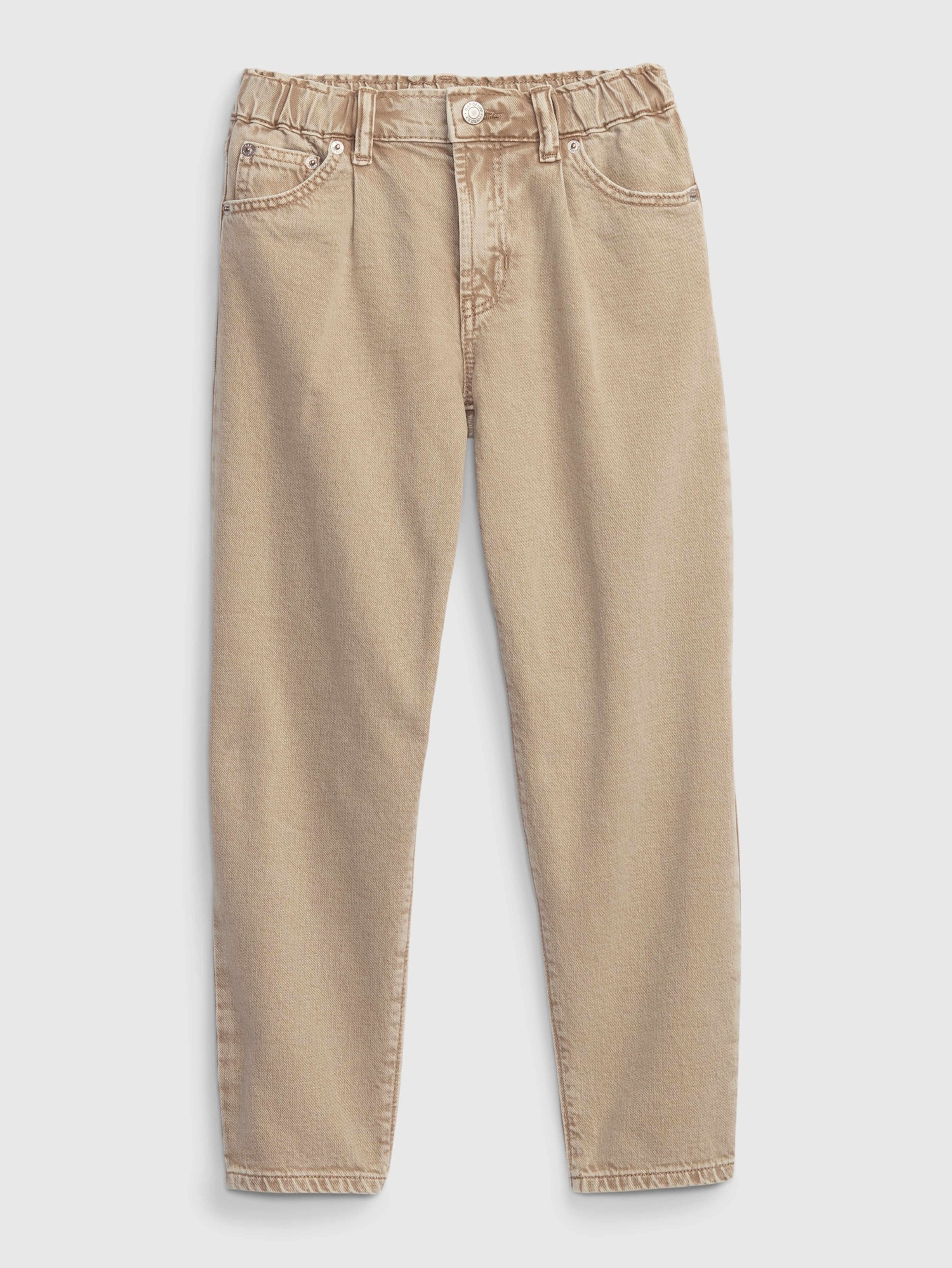 Kinder-Jeans beige barrel