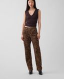 Jean Mid Rise Straight Taper-Marron - 001