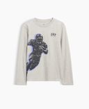 Dziecięcy T-shirt z logo-Szary - 001