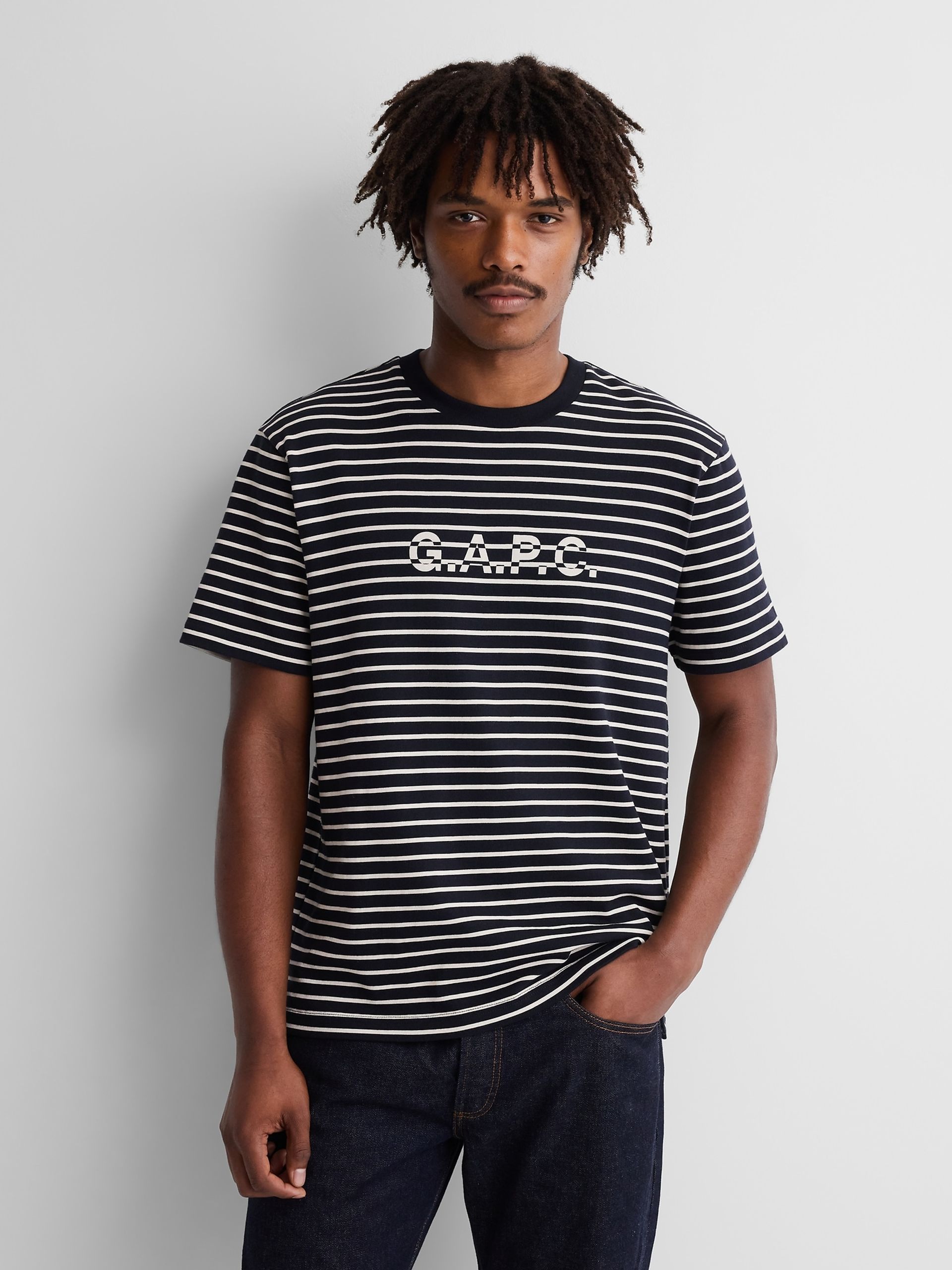 Gestreept T-shirt Gap × A.P.C. unisex met logo - 001