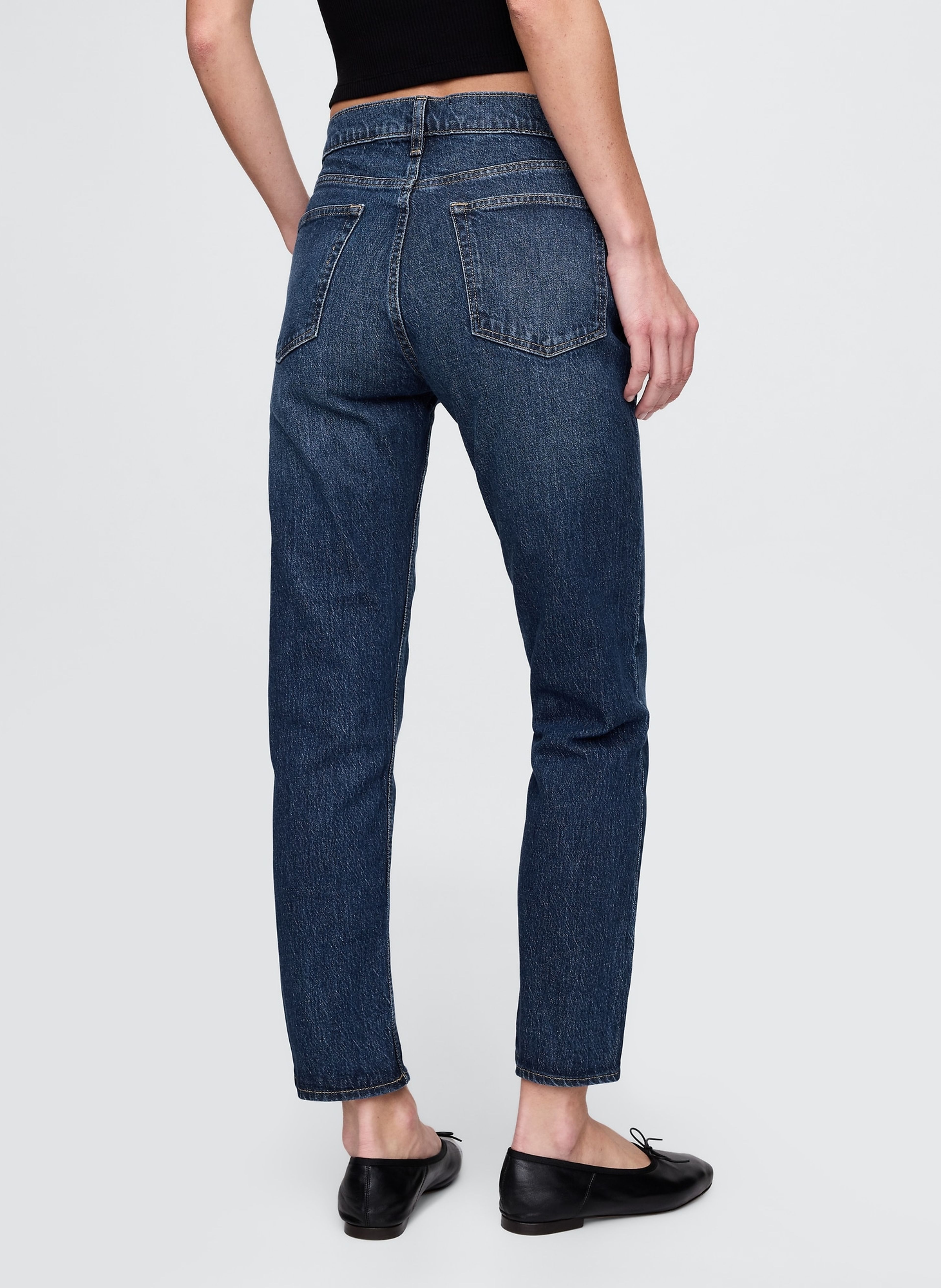 Džínsy High Rise Cheeky Straight - 004