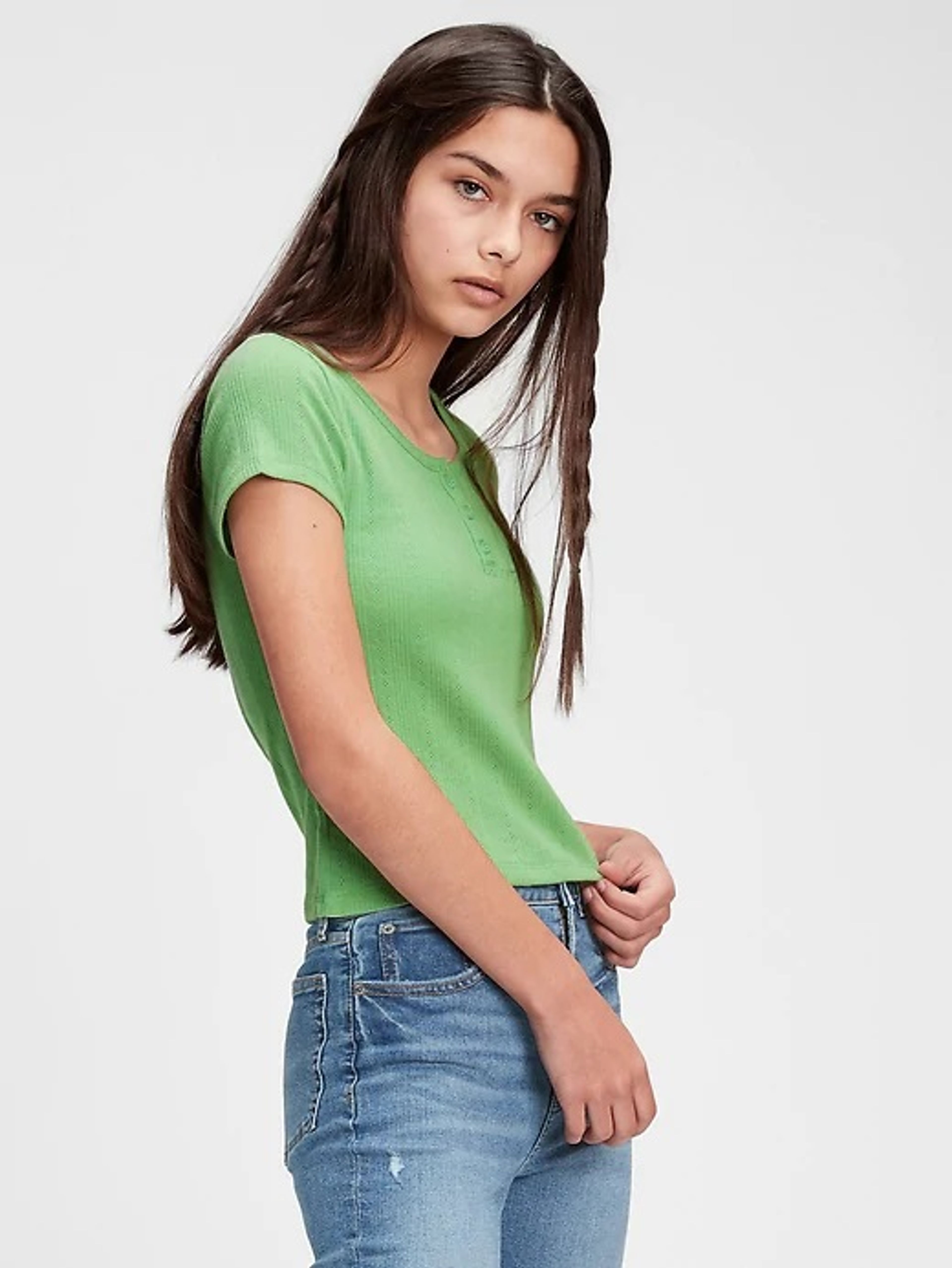 Tricou cropped pentru adolescenți