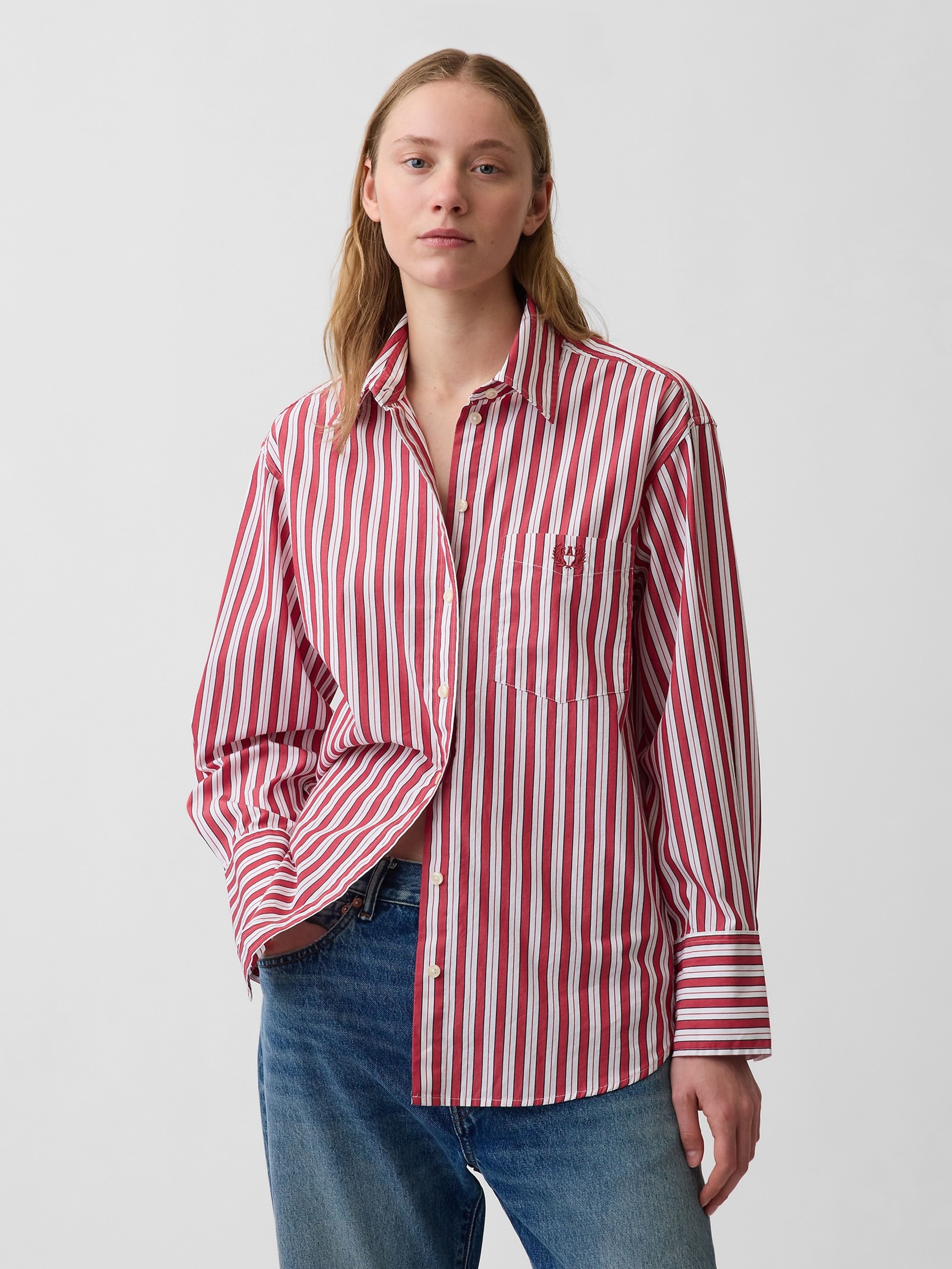 Oversize koszula popelinowa z logo Big Shirt