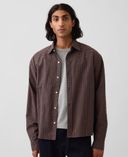 Crop košile Oxford Shirt-Hnědá - 003
