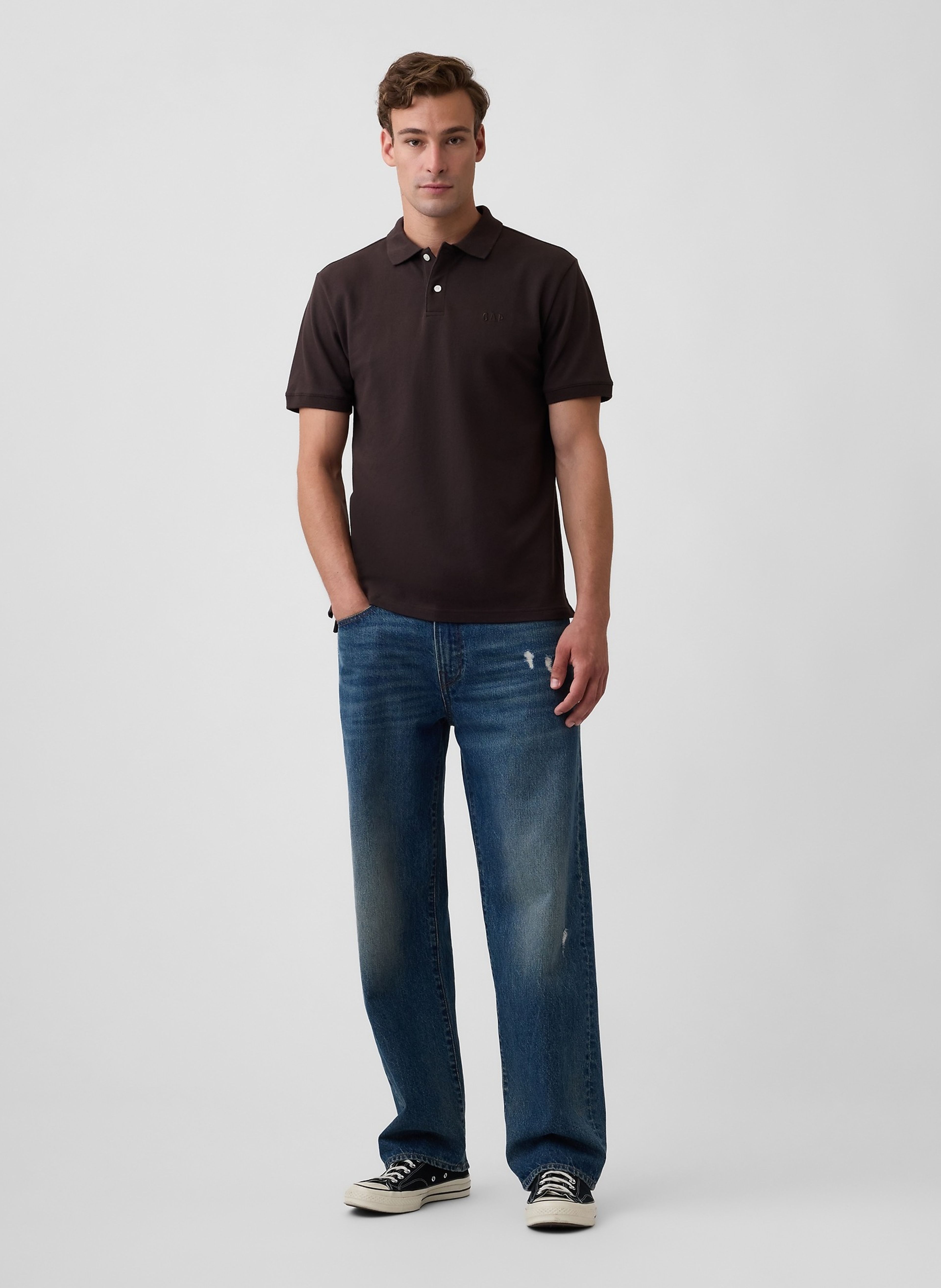 Polo tričko piqué s logem - 002