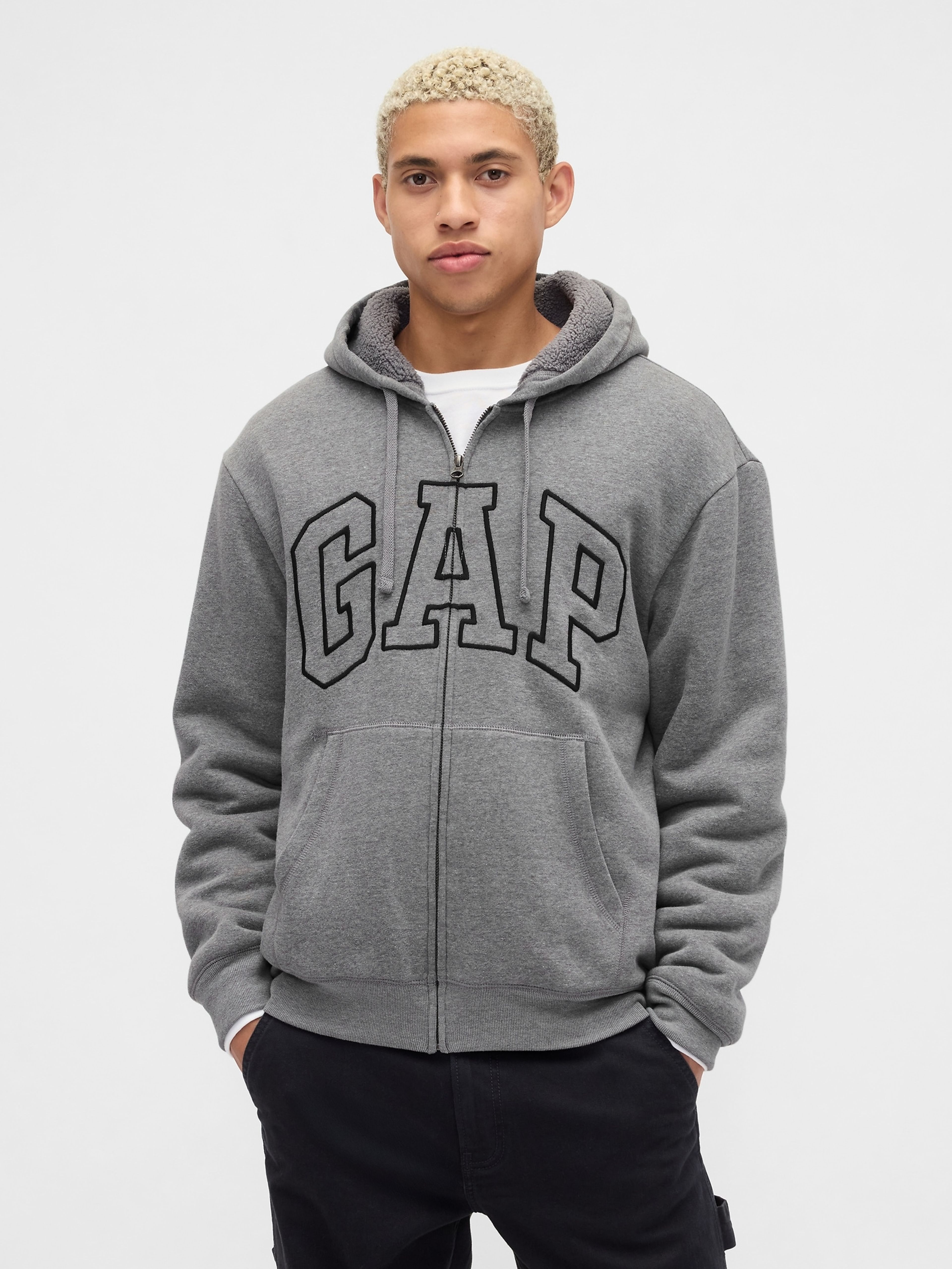 Herren-Gefütterter Sweatshirt mit Logo