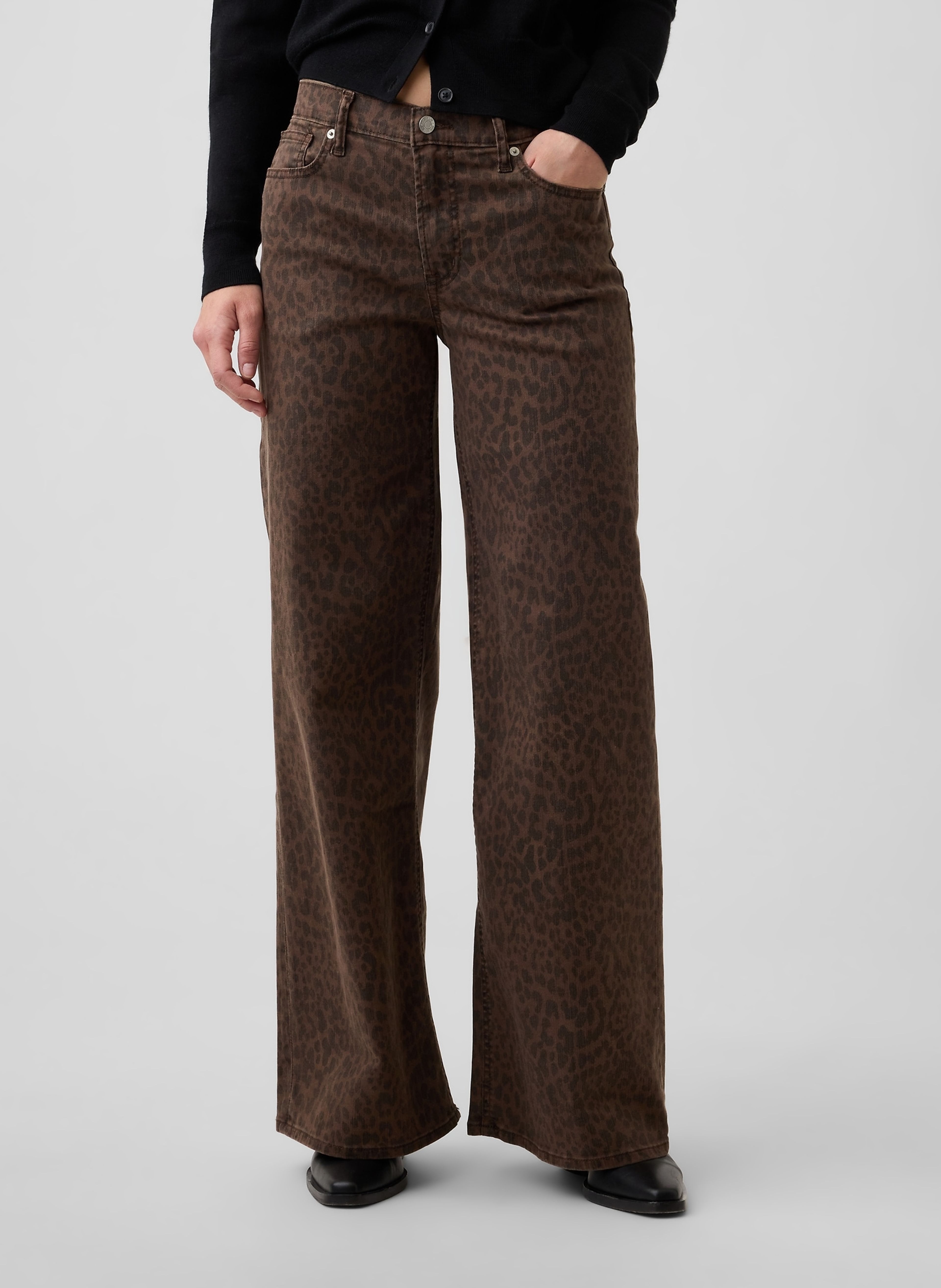 Džínsy Mid Rise Wide-Leg - 002